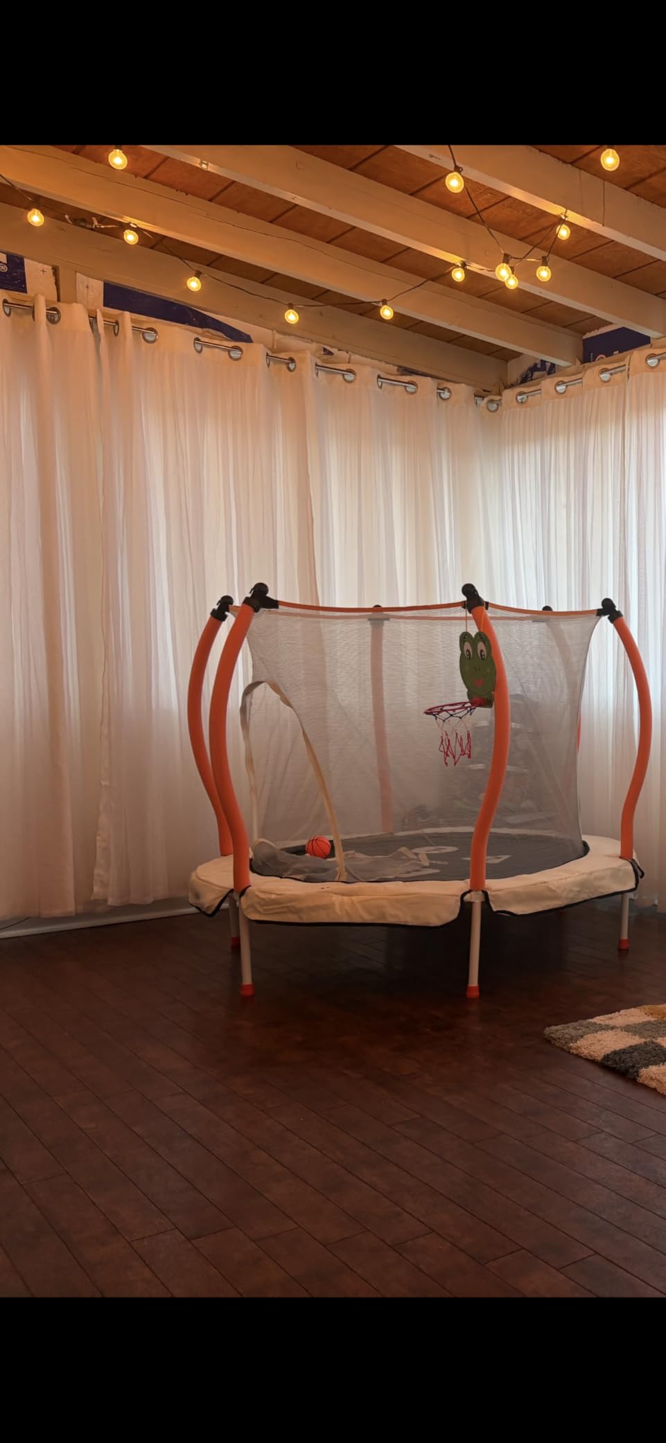 Happin 55'' Trampoline for Kids with Safety Enclosure, Indoor & Outdoor Toddler Trampoline, Ultra Safe Design with Multi Activity Accessories, Perfect Toddler Gift for Boys & Girls Ages 1-8 customer photo 2