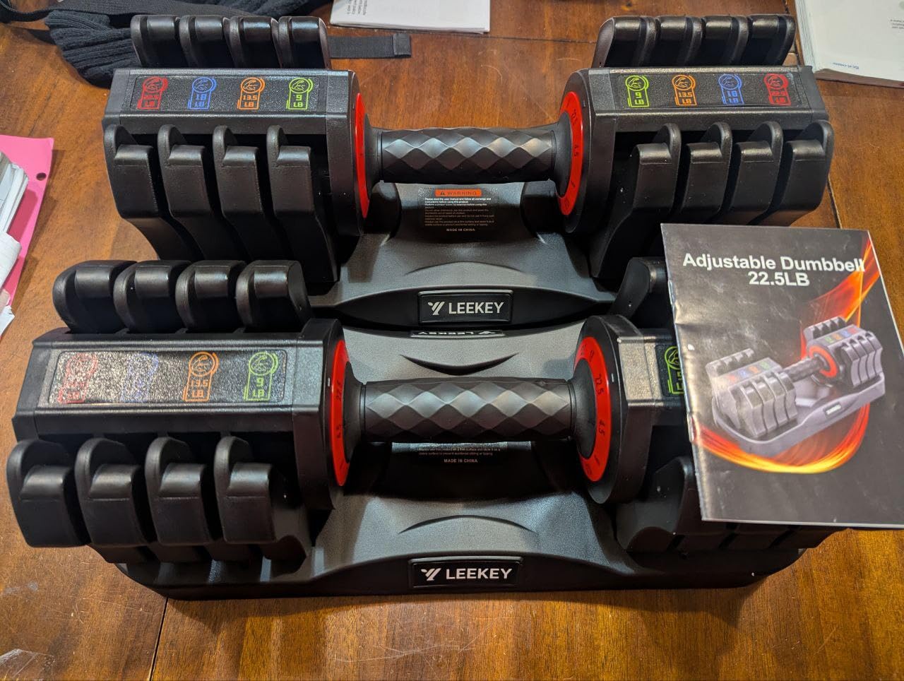 LEEKEY Adjustable Dumbbells, Dumbbells with Anti-Slip Handle for Exercise & Fitness Fast Adjust Weight, Innovative Workout Equipment customer photo 1