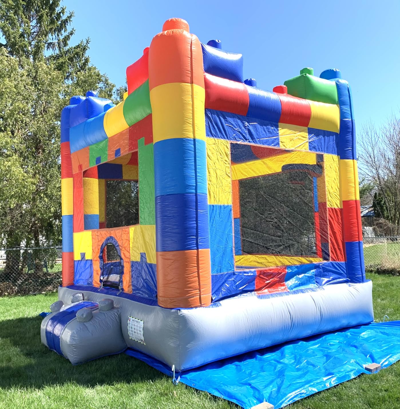 HeroKiddo 12.5'x13' Commercial Bounce House with Blower & Basketball Hoop; Durable 13' Tall Marble Vinyl Inflatable Jumper for Kids and Adults, Rental Quality, Indoor & Outdoor customer photo 1