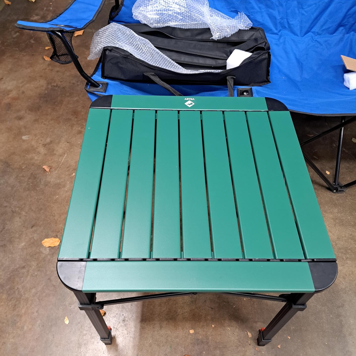 VILLEY Folding Camping Square Table with Carry Bag, Lightweight Aluminum Adjustable Square Table for Outdoor, Camping, Picnic, Backyards, BBQ, Small customer photo 2