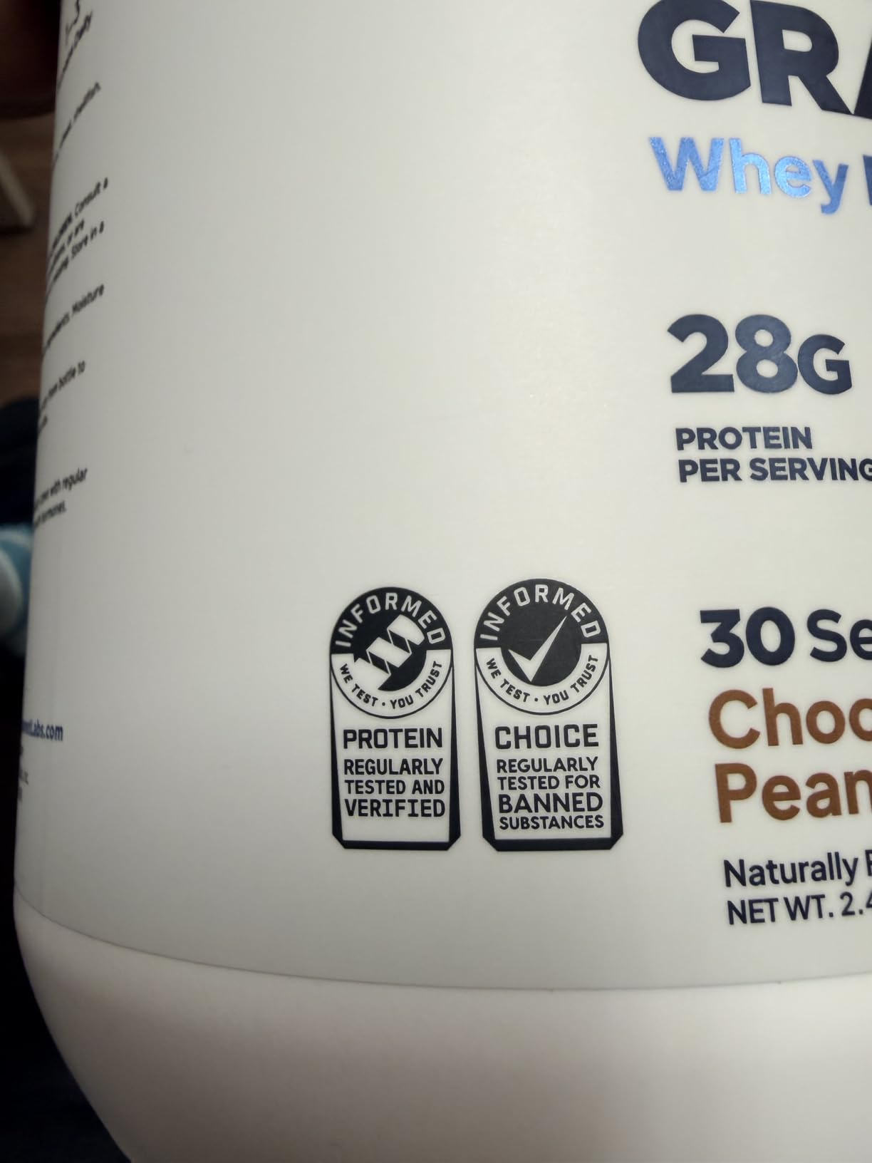 Transparent Labs Grass-Fed Whey Protein Isolate - Naturally Flavored, Gluten Free Whey Protein Powder with 28g of Protein per Serving & 9 Amino Acids - 30 Servings, Chocolate Peanut Butter customer photo 2