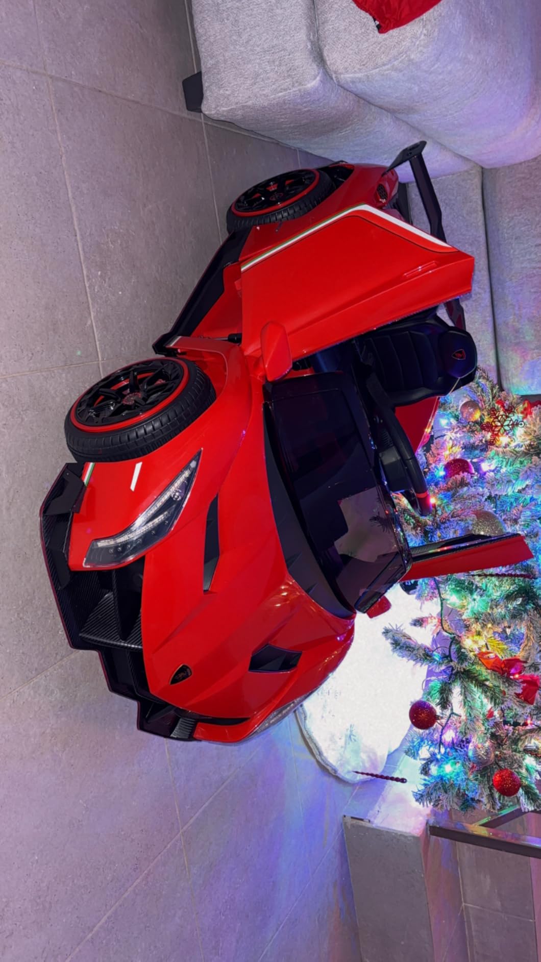 OLAKIDS 2 Seater Kids Ride On Car, 12V 4WD Licensed Lamborghini Veneno Electric Vehicle with Remote Control, Toddlers Battery Powered Toy Gift with 2 Speeds, Rocking Mode, Music, USB, MP3 (Pink) customer photo 1
