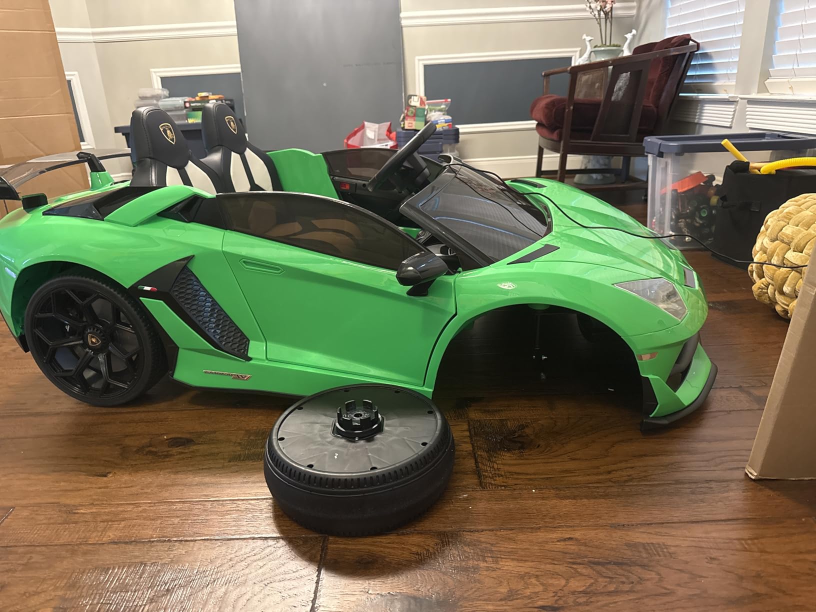 2-Seater Ride on Car 24V Electric Lamborghini for Kids High Speed 13km/h Drift Sports Car with PU Leather Seats w/Adjustable Safety Belt, 2 Speeds Mode, Music, Gifts for Children customer photo 2