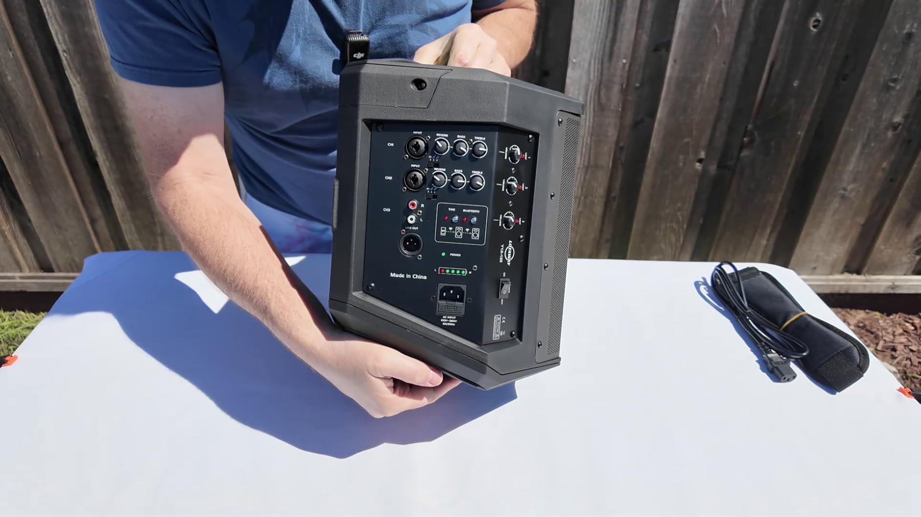LOTAWAY Portable PA System 120W Battery Powered Bluetooth Speaker with Wireless Microphone Input, 6.5