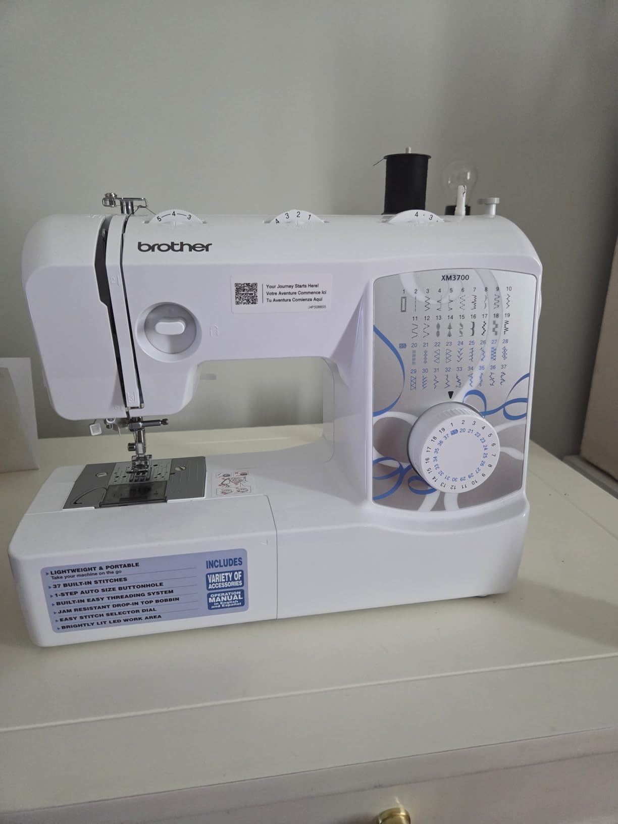 Brother XM3700 Sewing Machine, 37 Built-in Stitches, 5 Included Sewing Feet customer photo 2