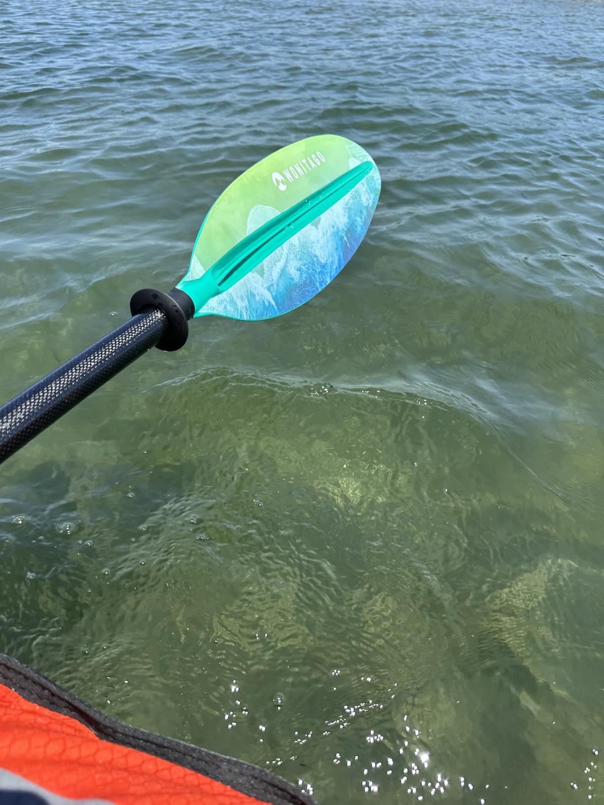 Kayak Paddle Premium Carbon Fiber Paddle with Reinforced PP + Fiberglass Blade, Floating Adjustable Kayaking Oars, 3 Piece, 220-240 cm/86-94 Inches customer photo 1