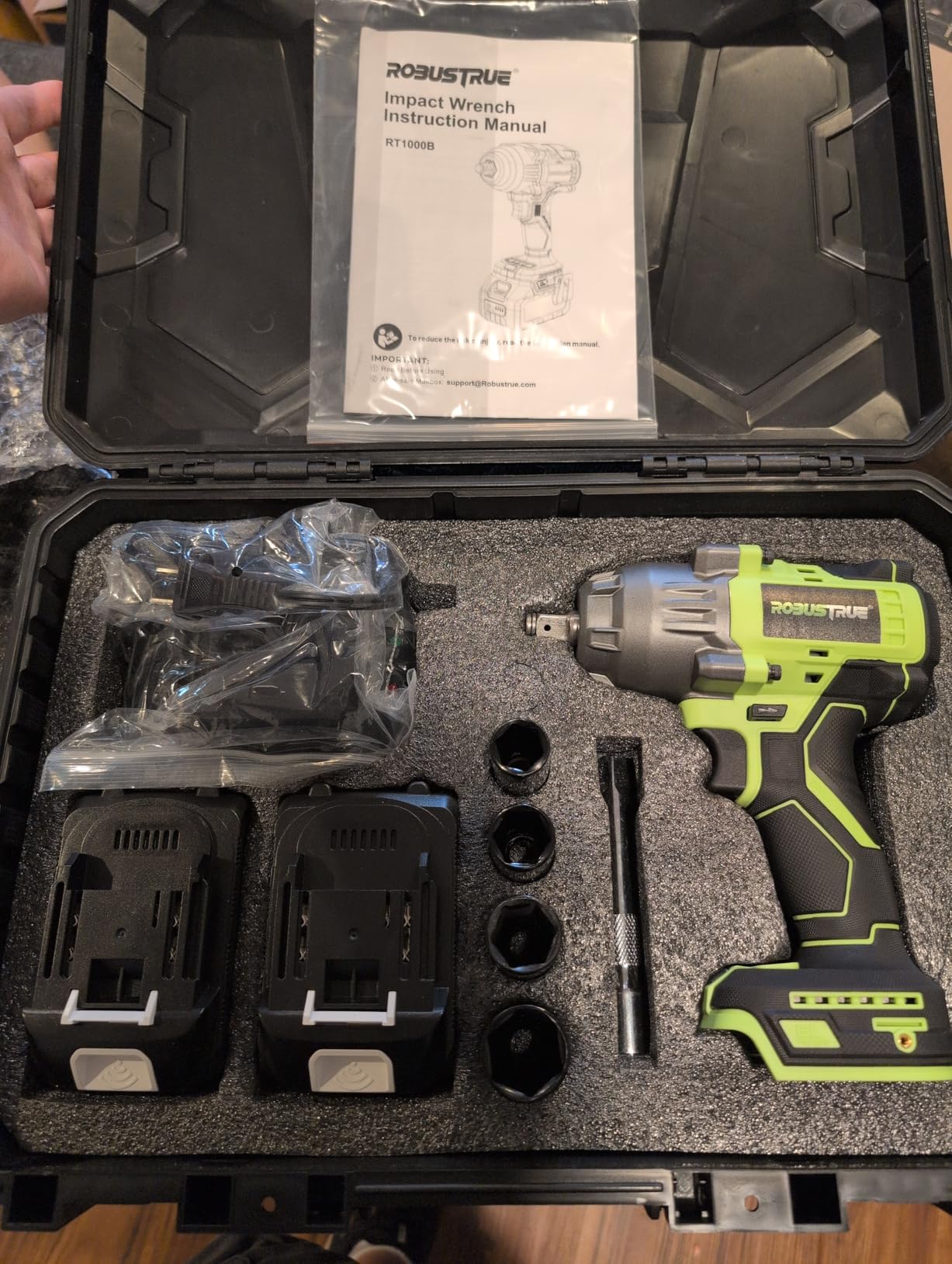 Robustrue 1600N.m (1180ft-lbs) Cordless Impact Wrench, 1/2 High Torque Brushless Impact Gun, 2400RPM Power, 2 x 4.0Ah Batteries, Fast Charger, Impact Wrench for Heavy Duty Truck RV Mower customer photo 2