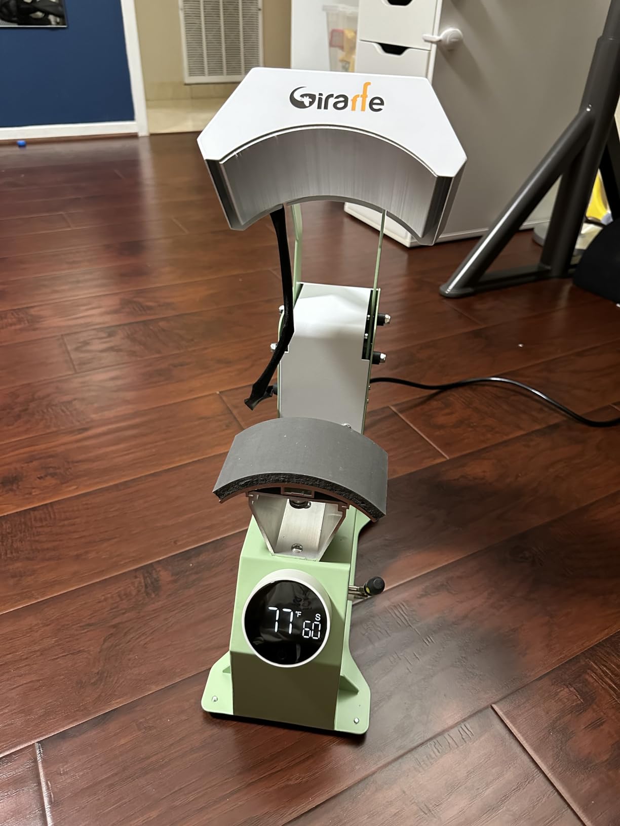 Giraffe Auto Hat Heat Press Machine, Automatic Hat Press Heat Machine for Caps T-Shirts Bags, DIY Sublimation Hat Press Cap Press Auto Open & Release & Digital Press Knob-Style Control Panel (Pink) customer photo 1