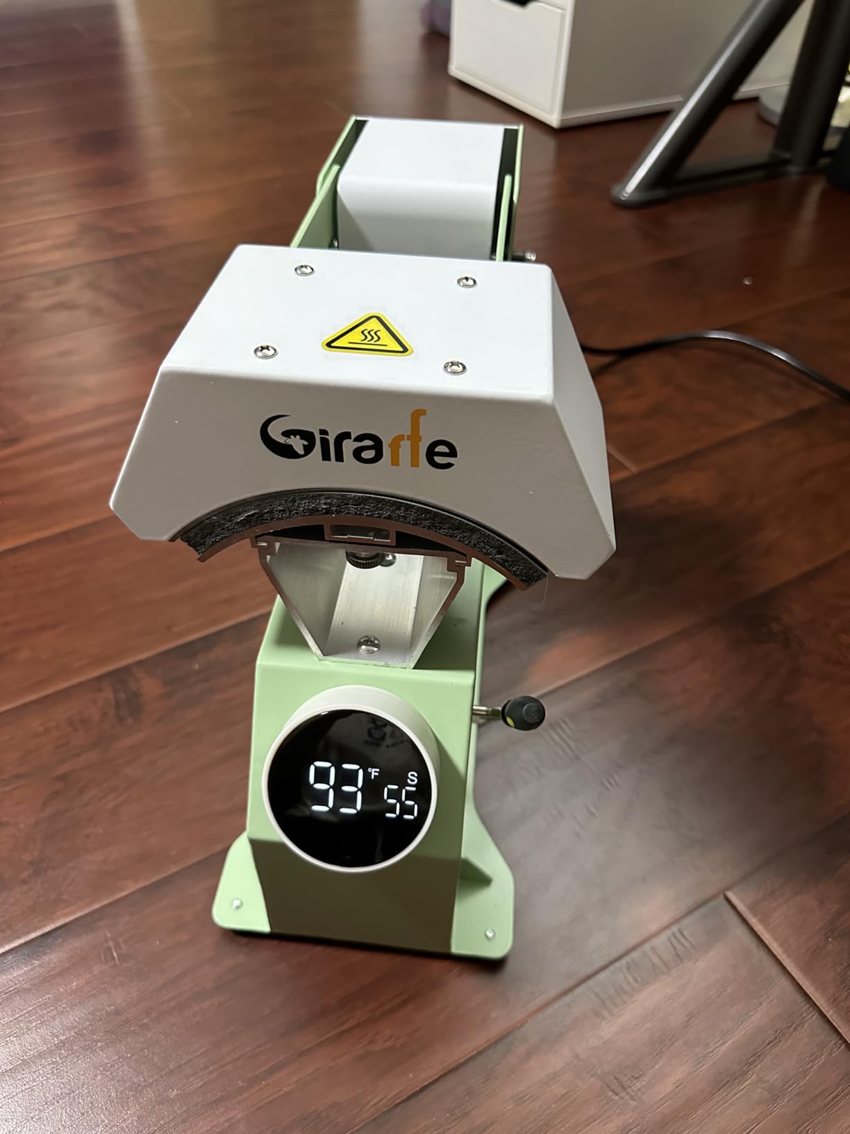 Giraffe Auto Hat Heat Press Machine, Automatic Hat Press Heat Machine for Caps T-Shirts Bags, DIY Sublimation Hat Press Cap Press Auto Open & Release & Digital Press Knob-Style Control Panel (Pink) customer photo 2