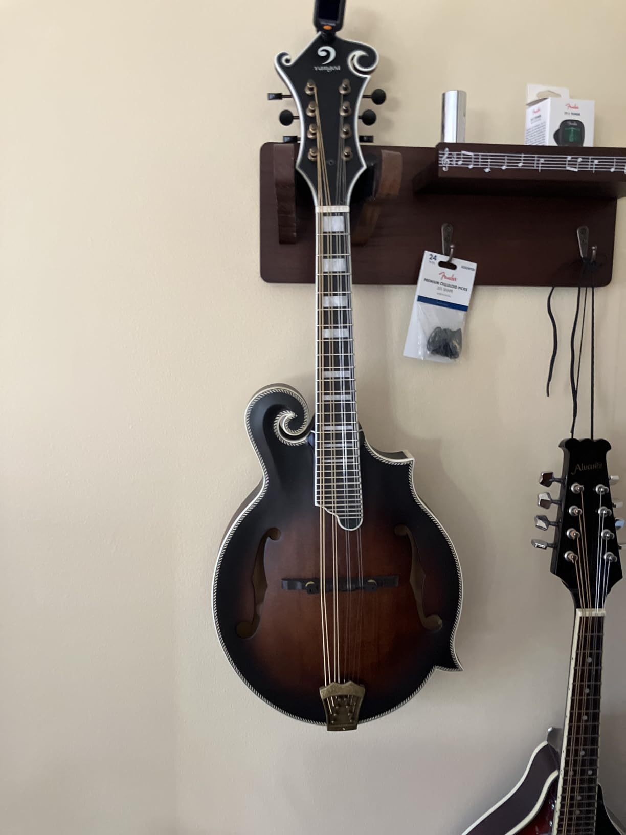 Vangoa F-Style Mandolins Instrument, Solid Spruce and Maple, 29-Fret, Ebony Fingerboard and Bridge, 8 String Acoustic Mandolin, for Beginner Adults and the higher stages players, Classic Sunburst customer photo 1