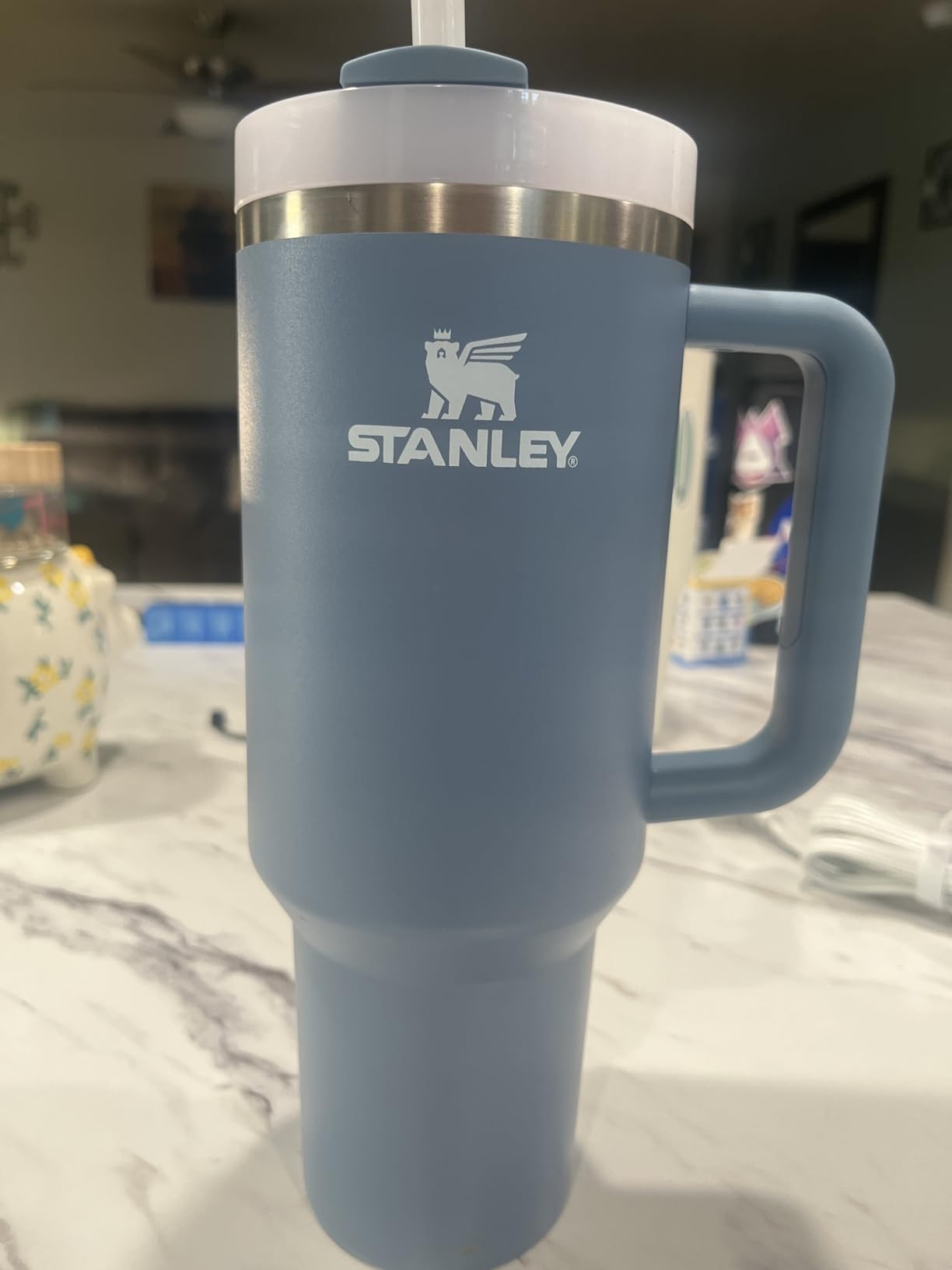 STANLEY Quencher H2.0 Tumbler with Handle and Straw 40 oz | Flowstate 3-Position Lid | Cup Holder Compatible for Travel | Insulated Stainless Steel Cup | BPA-Free | Indigo customer photo 2