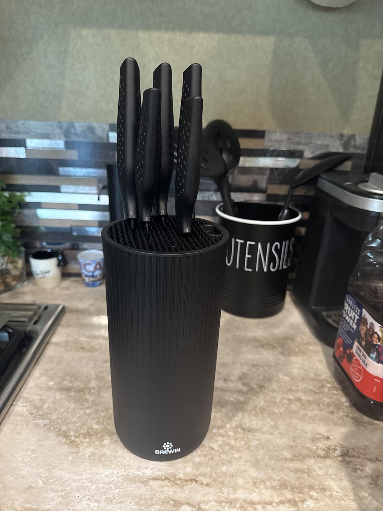 Knife Set, Brewin Kitchen Knife Set, Knives Set for Kitchen, Universal Knife Block, Utility Knife Block Set, New Home Essentials, Apartment Essentials, camping essentials, rv essentials customer photo 1