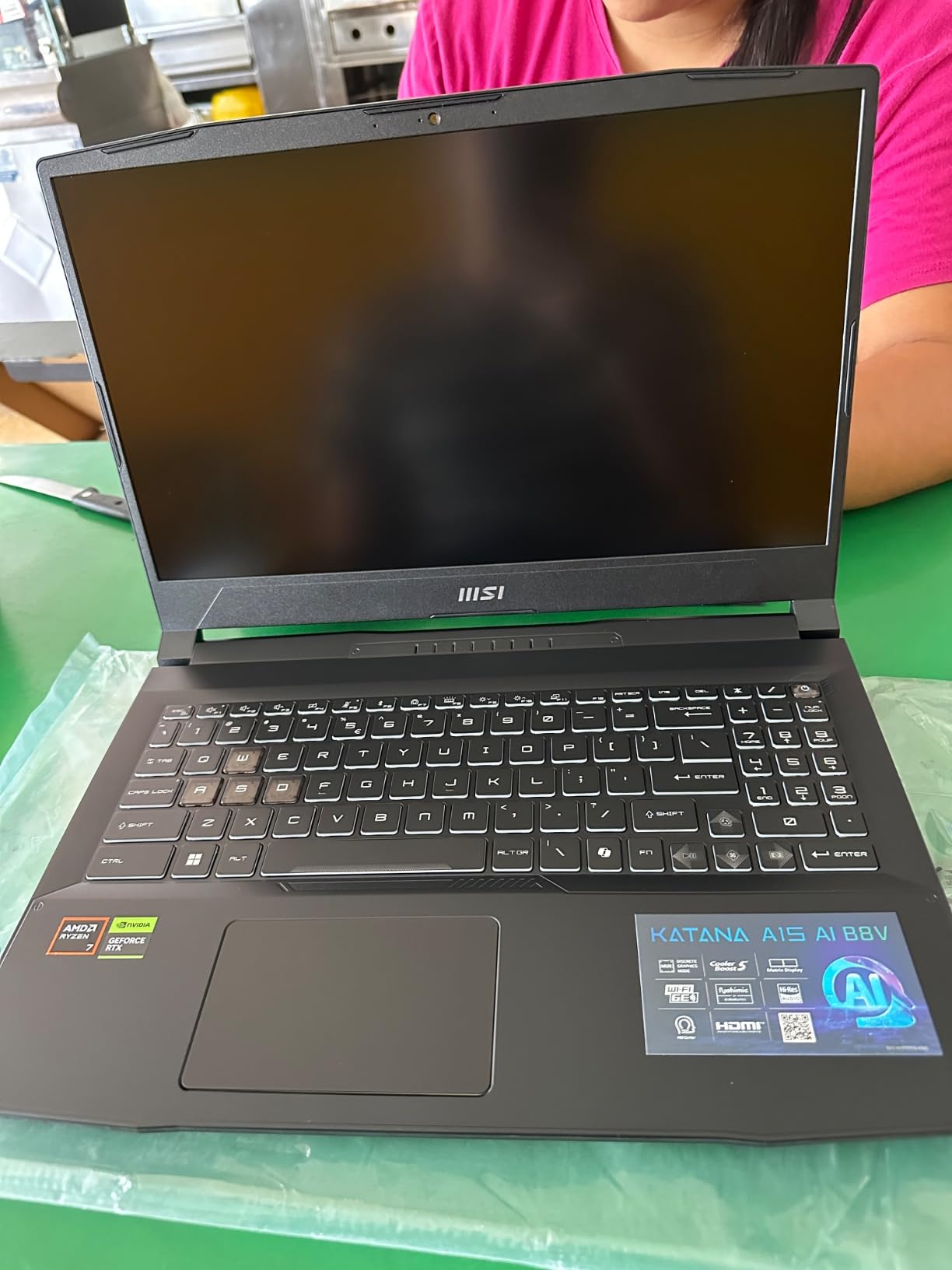 msi Katana A15 AI 15.6 144Hz FHD Gaming Laptop - Ryzen 7-8845HS, GeForce RTX 4060, 32GB DDR5, 1TB SSD, Cooler Boost 5, Windows 11, B8VF-448US customer photo 2