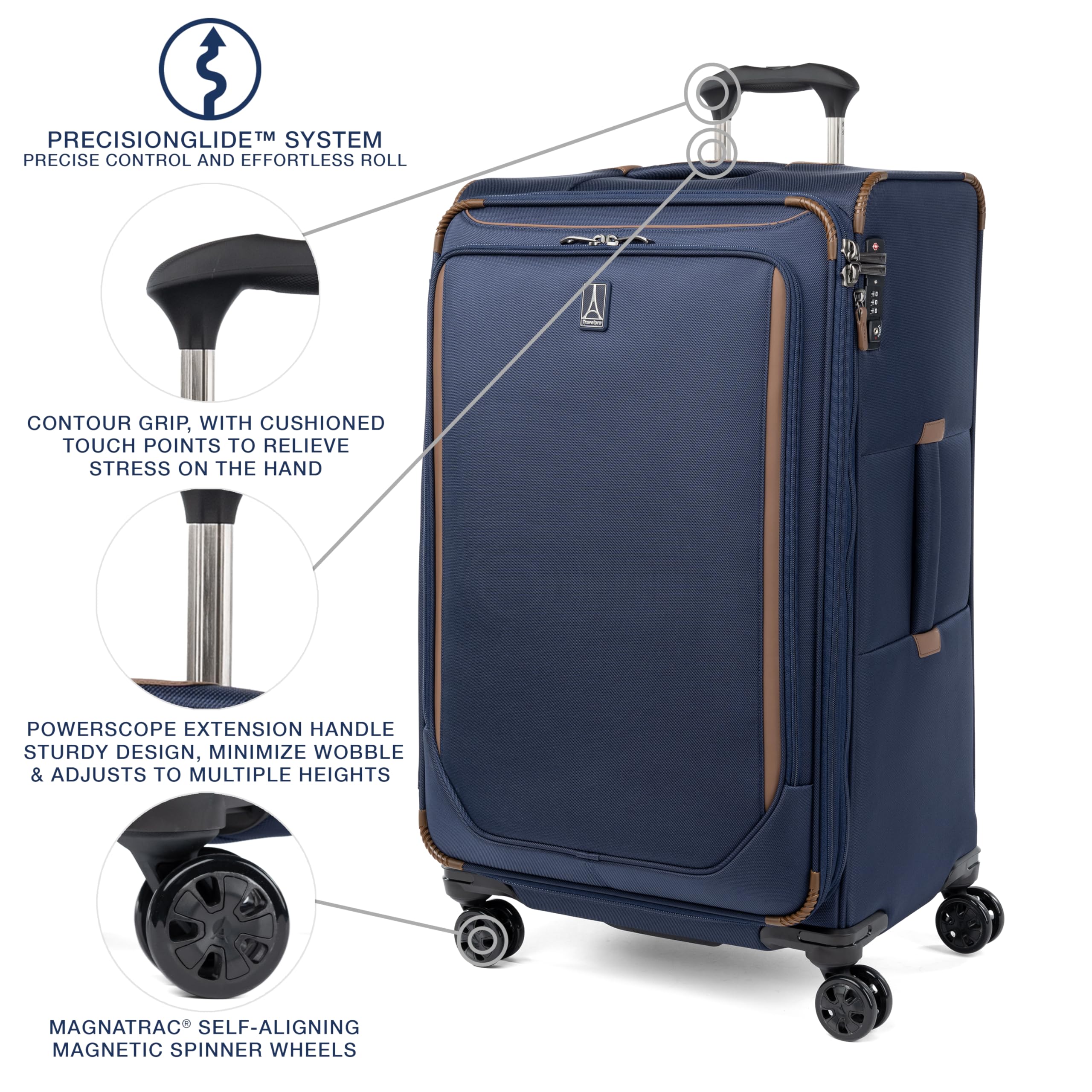 Travelpro Crew Classic Lightweight Softside Expandable Checked Luggage, 8 Wheel Spinner Suitcase, TSA Lock, Men and Women, Checked Large 29-Inch, Patriot Blue customer photo 2