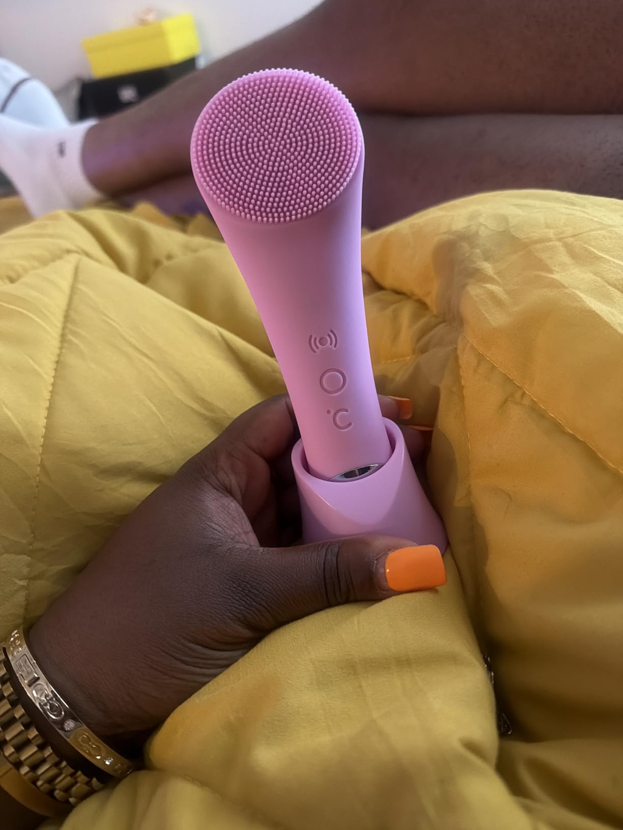 PRITECH Facial Cleansing Brush, Rechargeable Silicone Face Scrubber with Heat Massage End, Vibrating Exfoliator Scrubber for Deep Cleaning, Waterproof customer photo 2