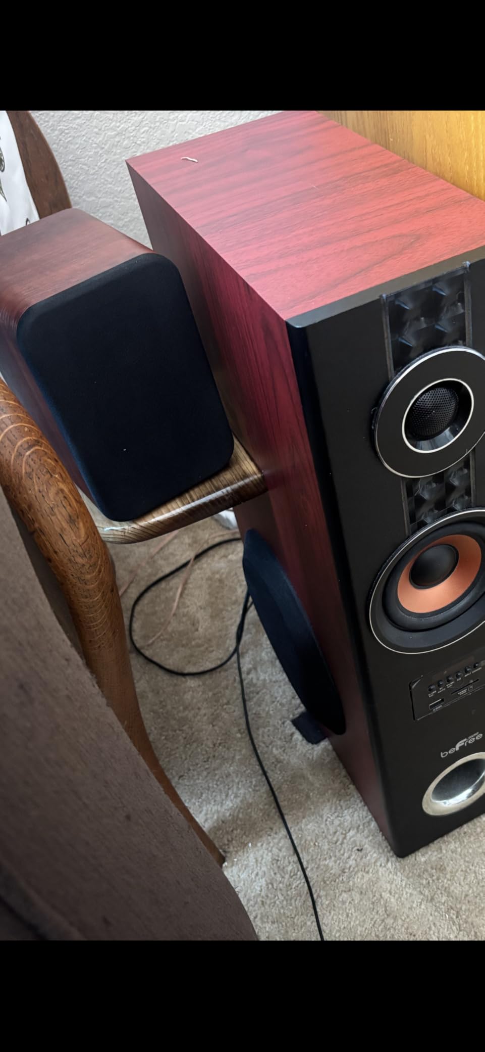 RIOWOIS Powered Bluetooth Bookshelf Speakers, 40W Record Player Speakers with 2.75 Inch Woofer, Stereo Speakers with Optical/AUX/TV-ARC Connection for Turntable, No Receiver or Amplifier Required. customer photo 2