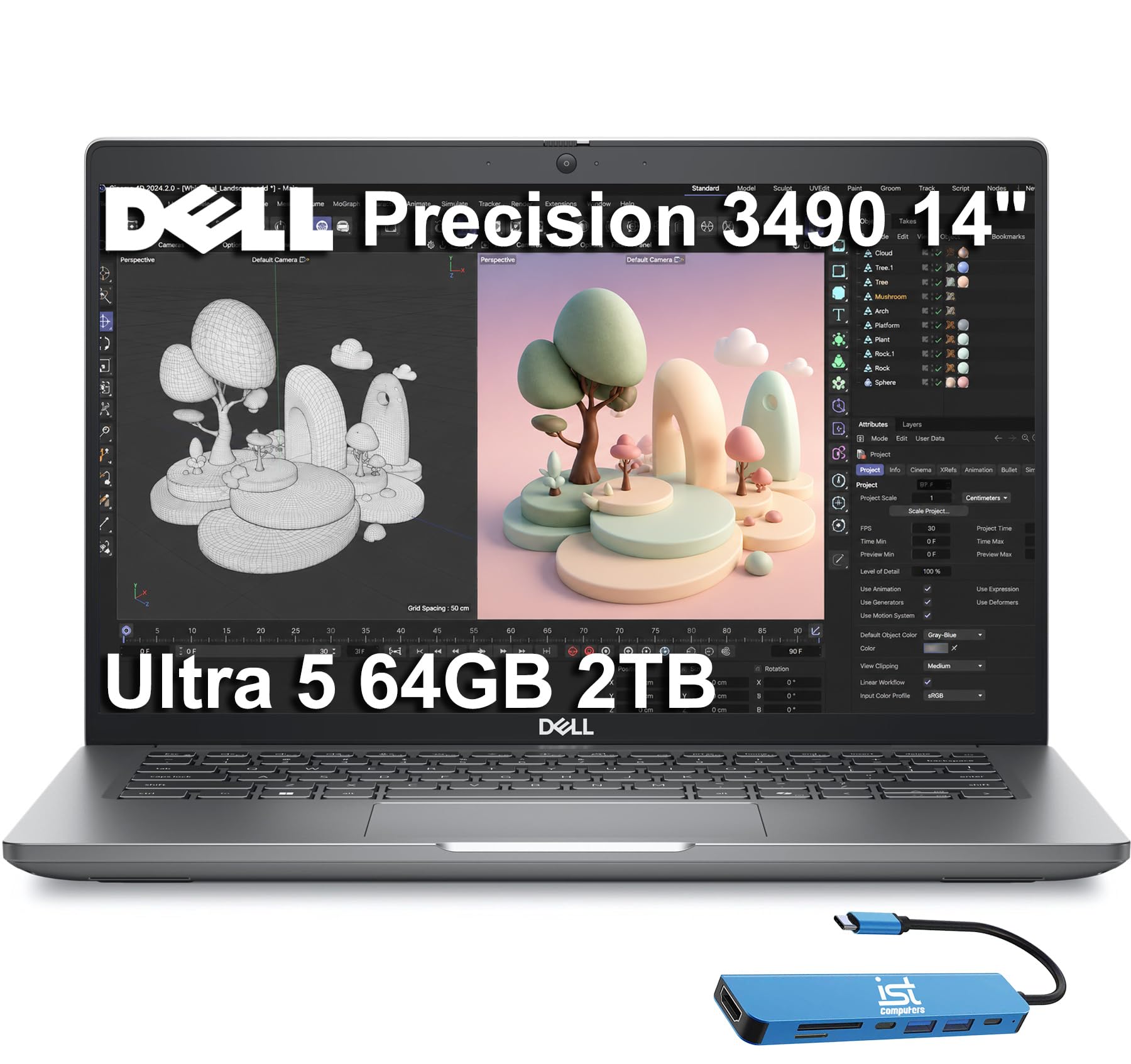 Dell Precision 3490 Mobile Workstation AI PC Laptop (14