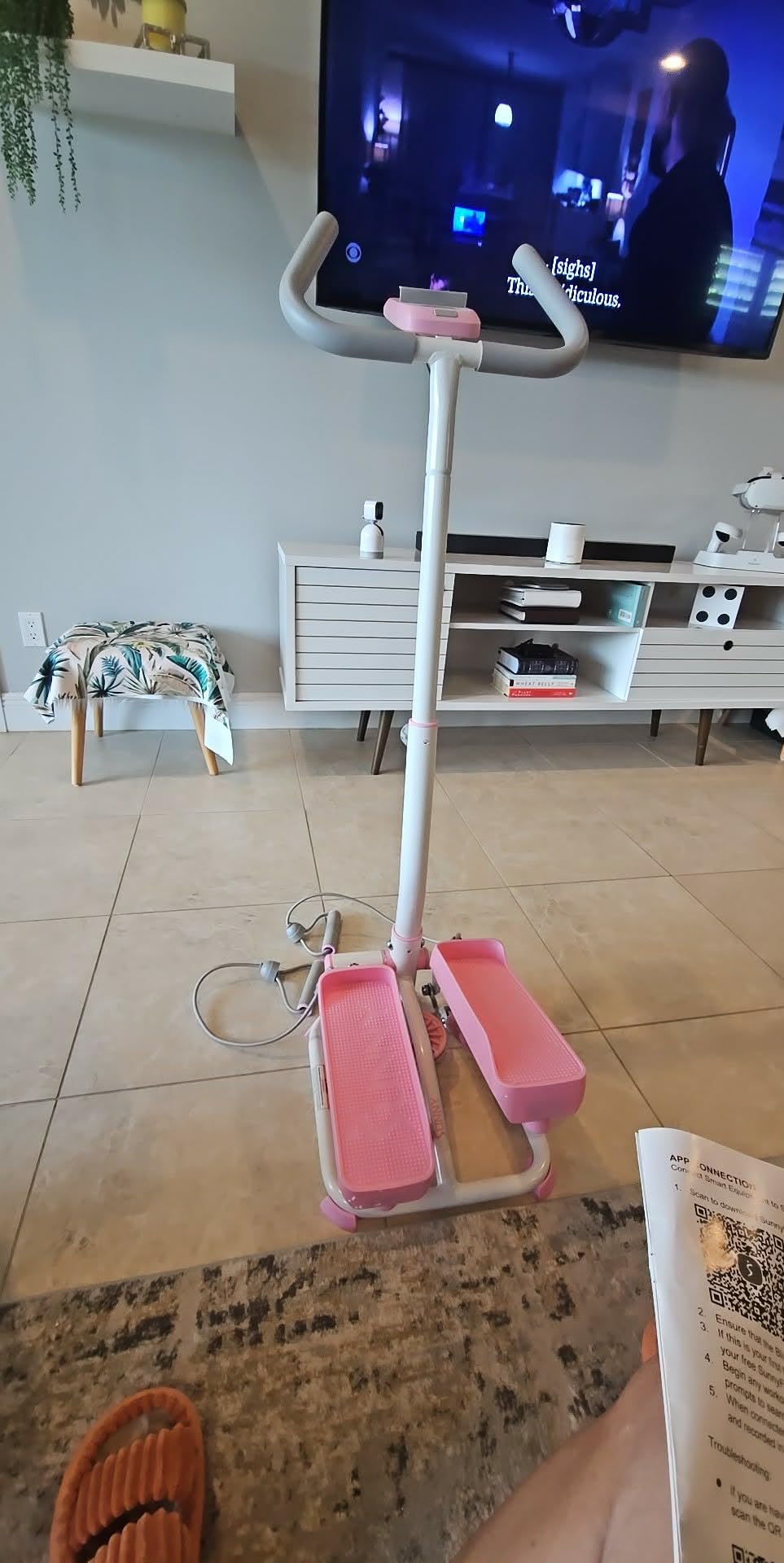 Sunny Health & Fitness Total Body 2-in-1 Smart Stepper Machine for Home with Handlebar and Resistance Bands customer photo 2