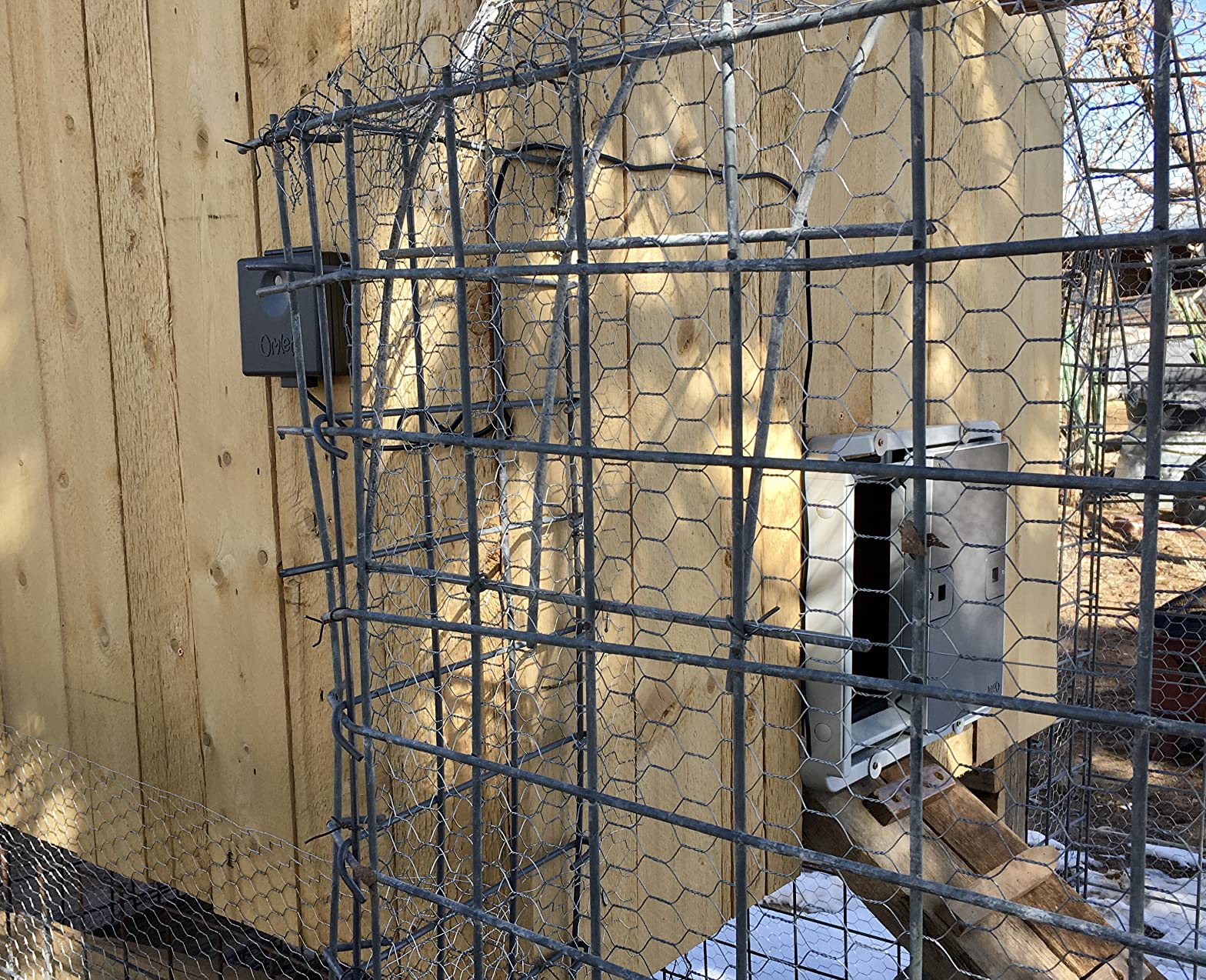 Omlet Smart Automatic Chicken Coop Door Opener | WiFi & App Control | Light Sensor or Timer | Built-in Safety Sensors | Weatherproof | Battery or Plug-in Power | Alexa & Google Home Compatible | Grey customer photo 1