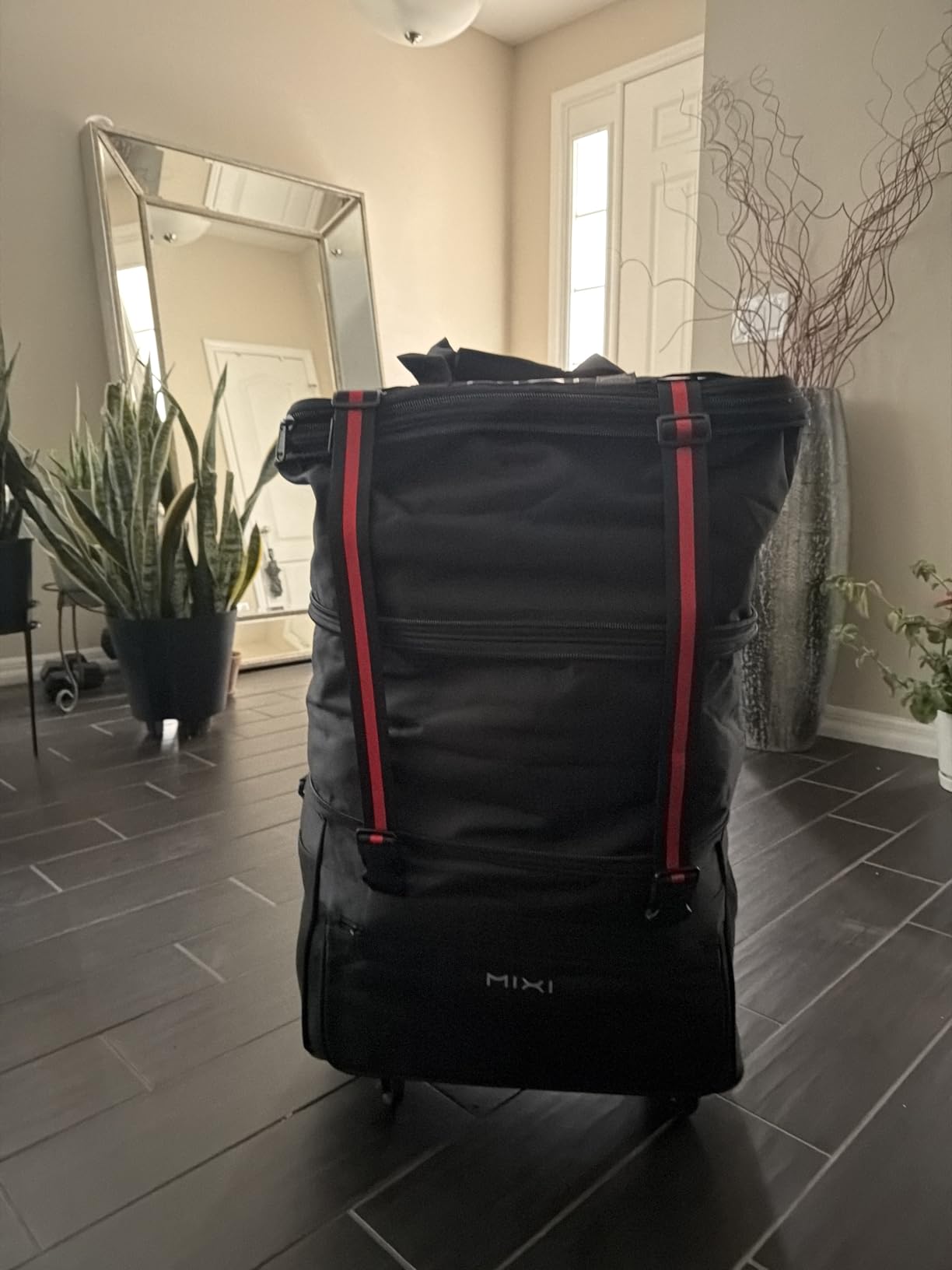 Travel Bag with Wheels Expandable Foldable Luggage Bag Collapsible Rolling Travel Bag Duffel Bag Large Capacity Suitcase for Men Women, Black customer photo 2