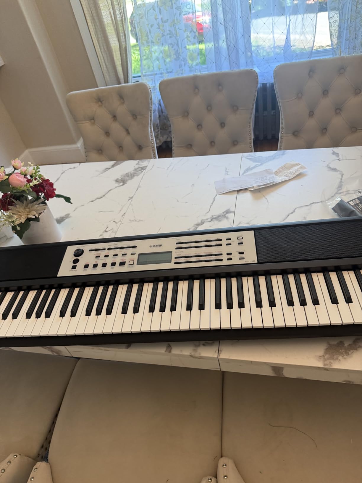 Yamaha YPT-W320 76 Touch Sensitive Key Portable Keyboard for Beginners with Music Rest, Power Adapter customer photo 1