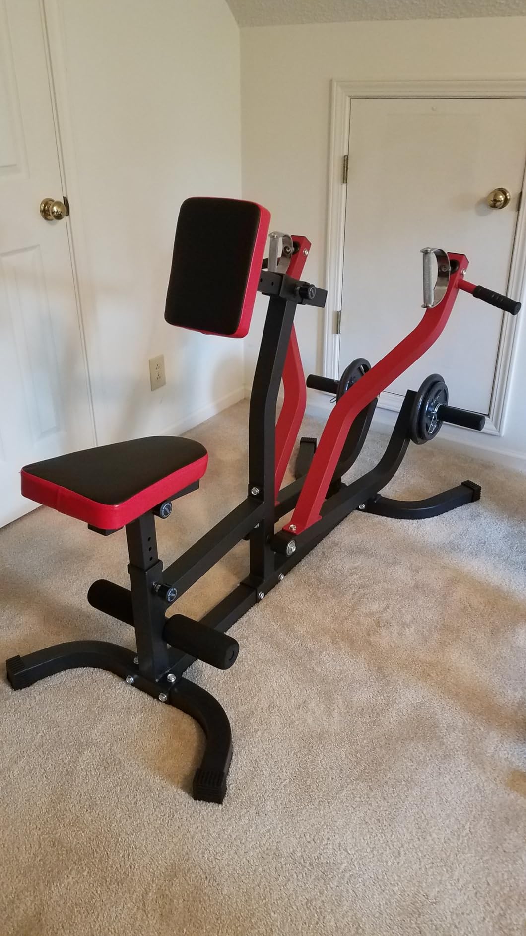 Seated Row Machine, GYHPD Plate Loaded Back Machines with Independent Arms, Multi Grip Positions with Rotating Handles, Upper Body Workout for Home Gym Workout Station customer photo 1