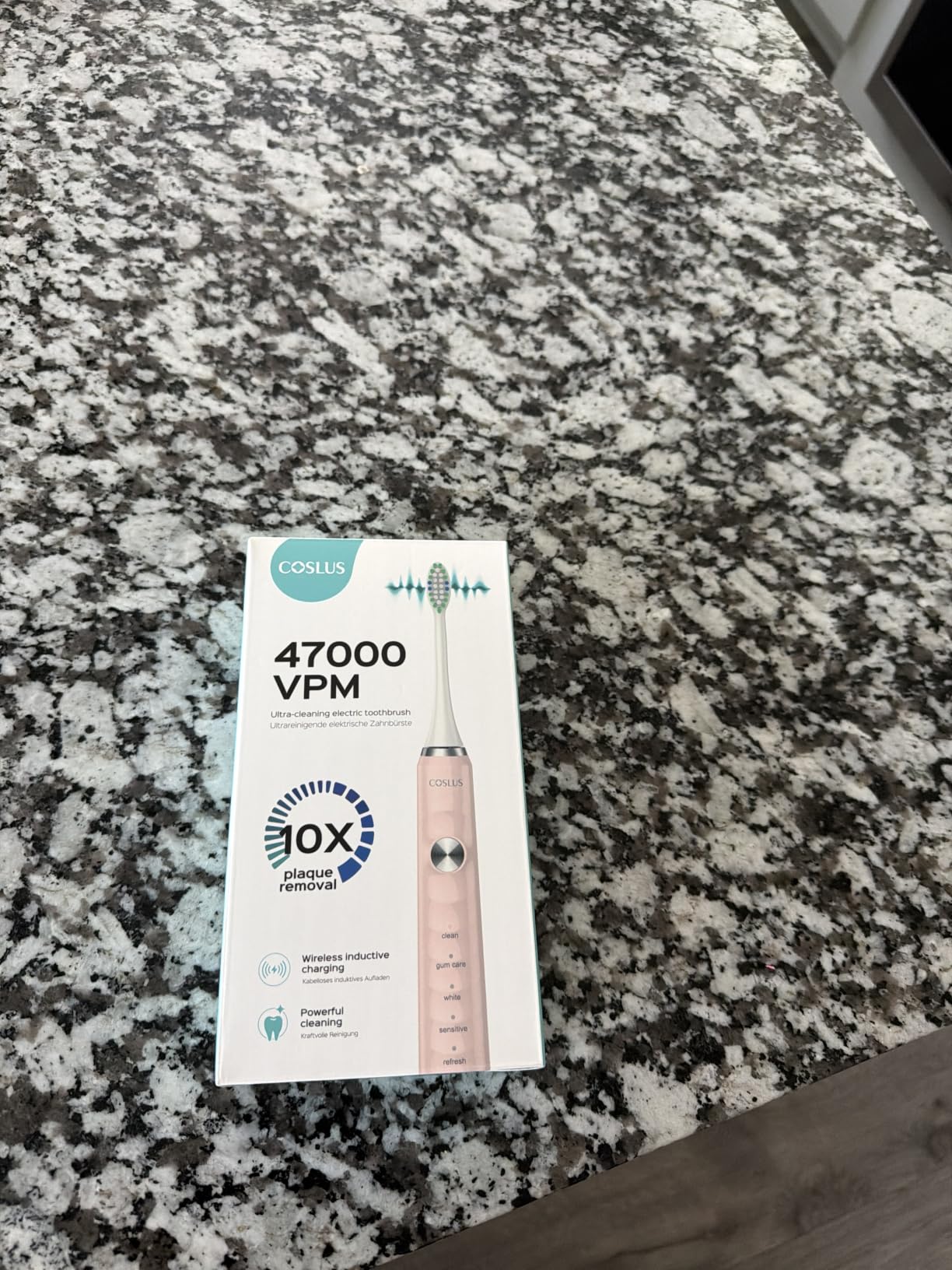 COSLUS Sonic Electric Toothbrush for Adults C40(DY-108Pro): 47000 VPM for Deep Cleaning with Travel Case - 5 Modes for Sensitive Teeth & Brace, Wireless Charging, 6 Brush Heads for Family, Black (1PC) customer photo 1