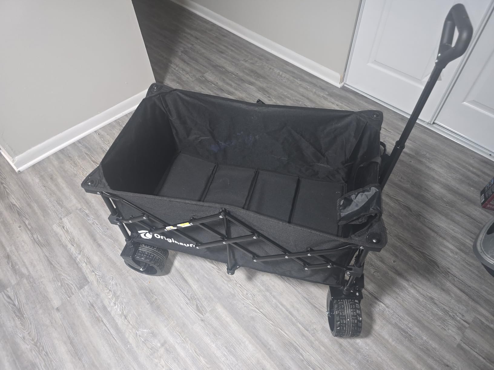 Originsure 220L Collapsible Wagon Cart Foldable, 330LBS Capacity Folding Heavy Duty Beach Wagons, Utility Carts for Groceries, Camping, Sports, Black customer photo 1