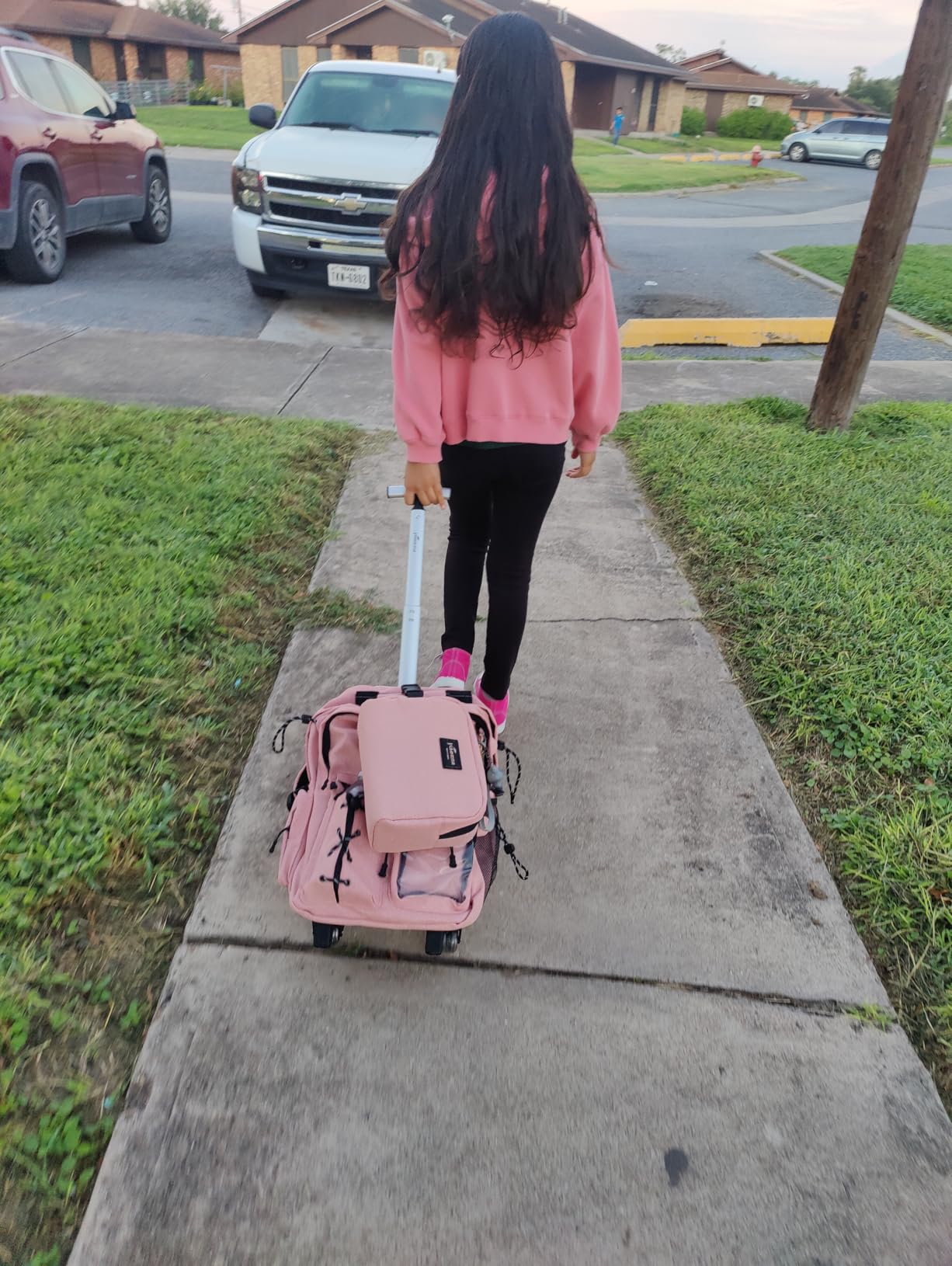 Kids Backpack with Wheels Kids Rolling Backpack Suitcase Carry on Luggage Backpacsk with Wheels for Teens Boys Girls Rolling Backpacks for Elementary Middle High School Students customer photo 2