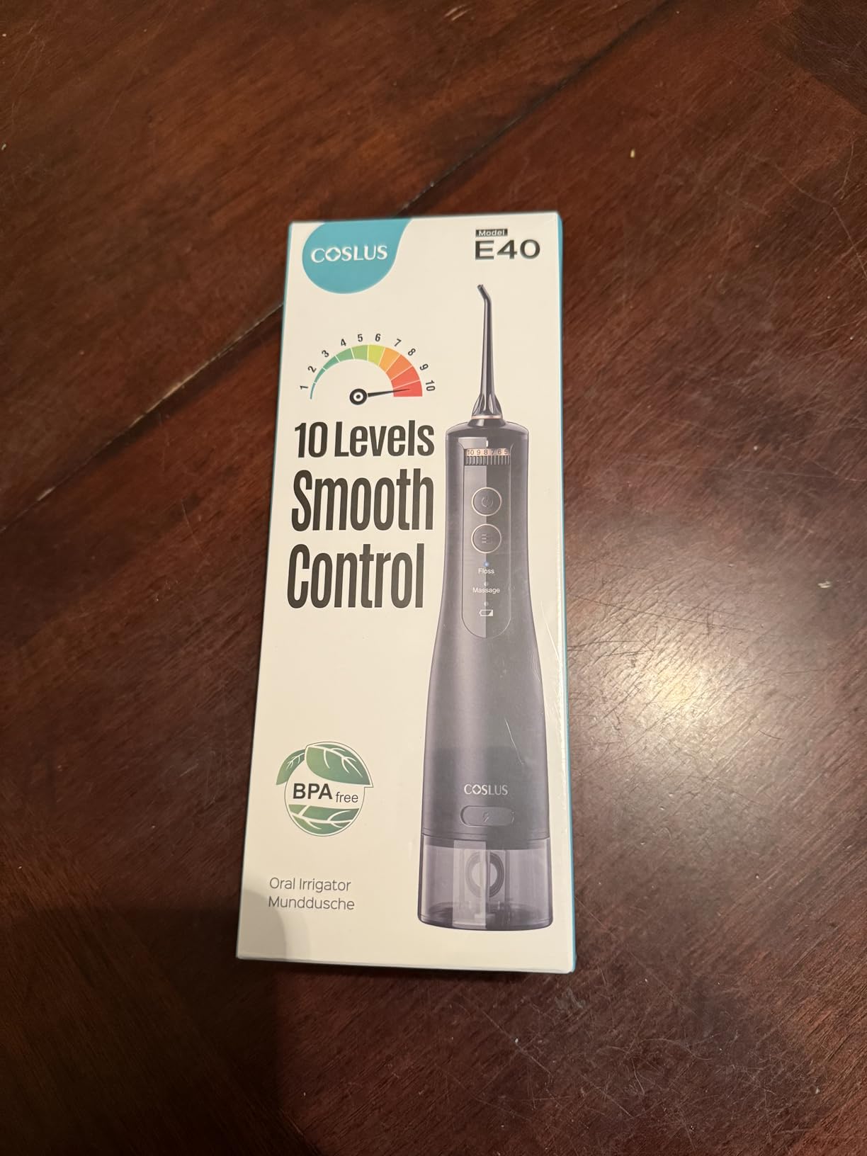 COSLUS E40 Portable Water Flosser for Teeth: ADA Accepted, 10 Pressure Settings Professional Water Dental Pick for Orthodontic, Braces & Sensitive Gums - Cordless for Travel Use, for Teens, BPA-Free customer photo 2