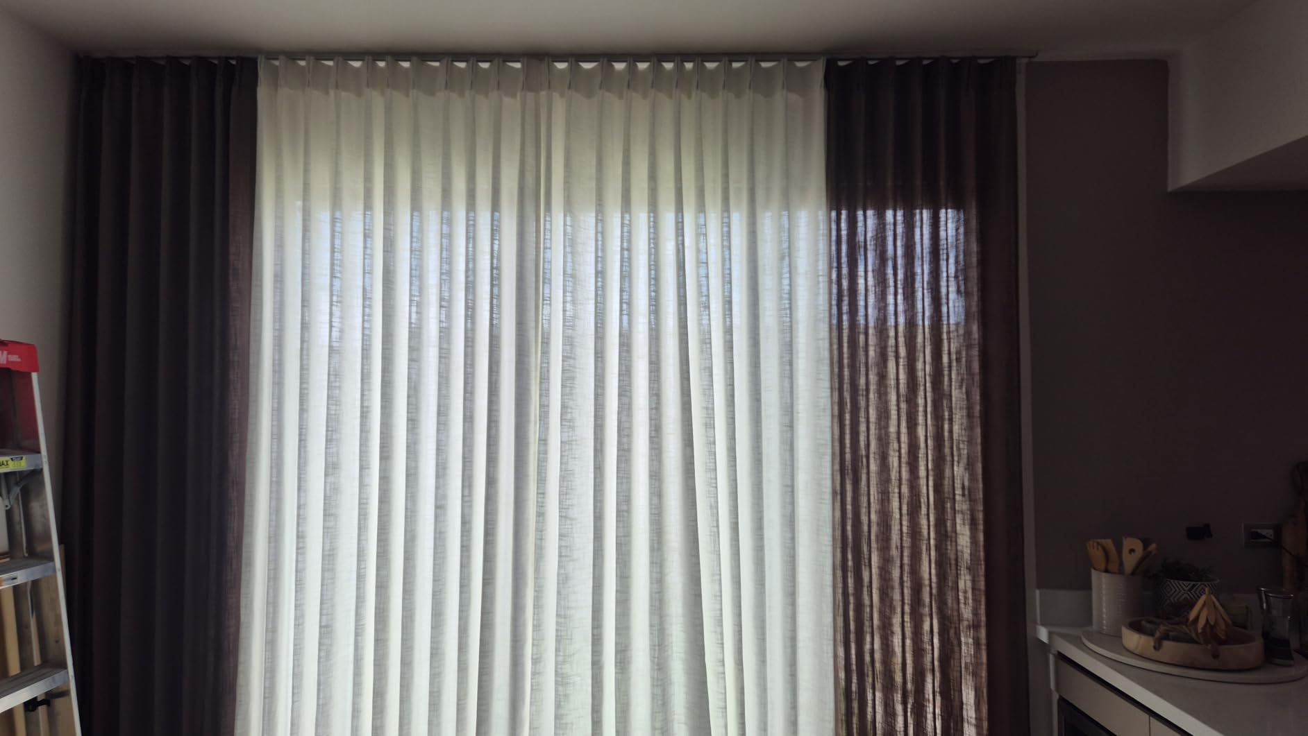 Natural Pinch Pleated Linen Curtains 84 Inch Length 2 Panels for Living Room Bedroom Textured Cream Ivory Birch Semi Sheer Boho Neutral Back Tab Pinch Pleat Hooks Rings Window Curtain 84 Inches Long customer photo 1