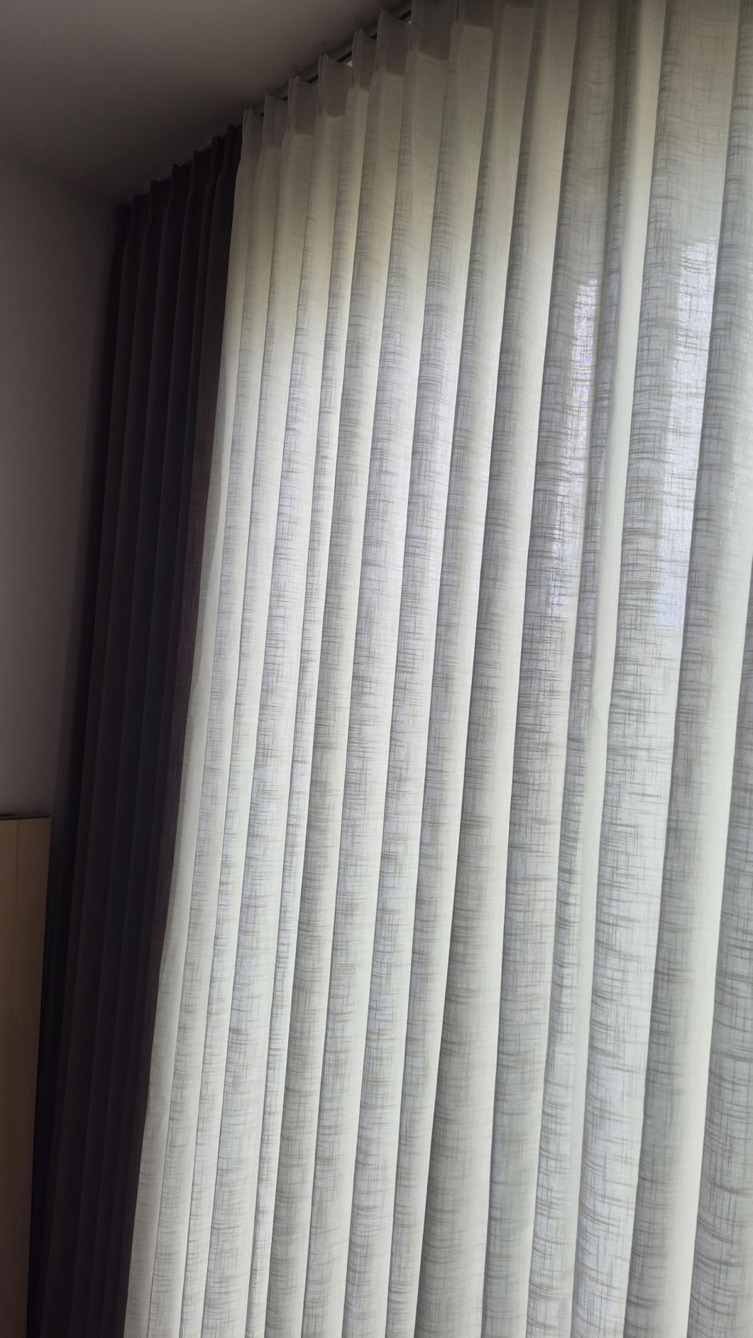 Natural Pinch Pleated Linen Curtains 84 Inch Length 2 Panels for Living Room Bedroom Textured Cream Ivory Birch Semi Sheer Boho Neutral Back Tab Pinch Pleat Hooks Rings Window Curtain 84 Inches Long customer photo 2