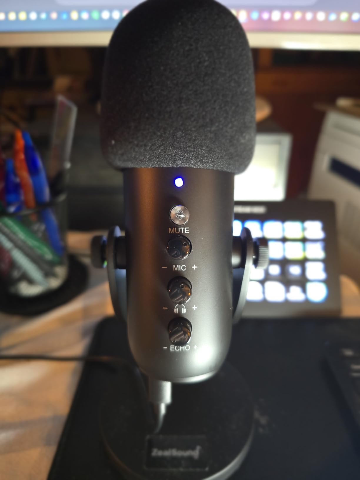 ZealSound Podcast Microphone for PC, USB Noise Cancelling Mic with RGB Lighting, Mute & Gain Control, Zero-Latency Monitoring for Mac, iPhone, iPad, Computer, Streaming, Recording, Podcasting K66 Pro customer photo 1