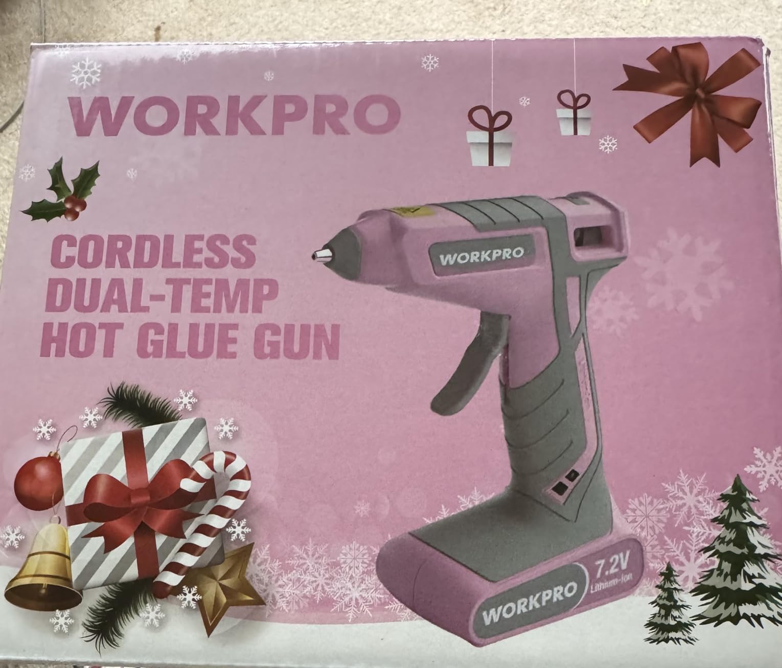 WORKPRO Cordless Hot Glue Gun, 7.2V Glue Gun with 50 Pcs Premium Mini Glue Sticks and Storage Bag, 2600mAh Type-C Rechargeable, Dual-Temp Hot Glue Gun Kit for DIY, Crafting and Arts customer photo 1