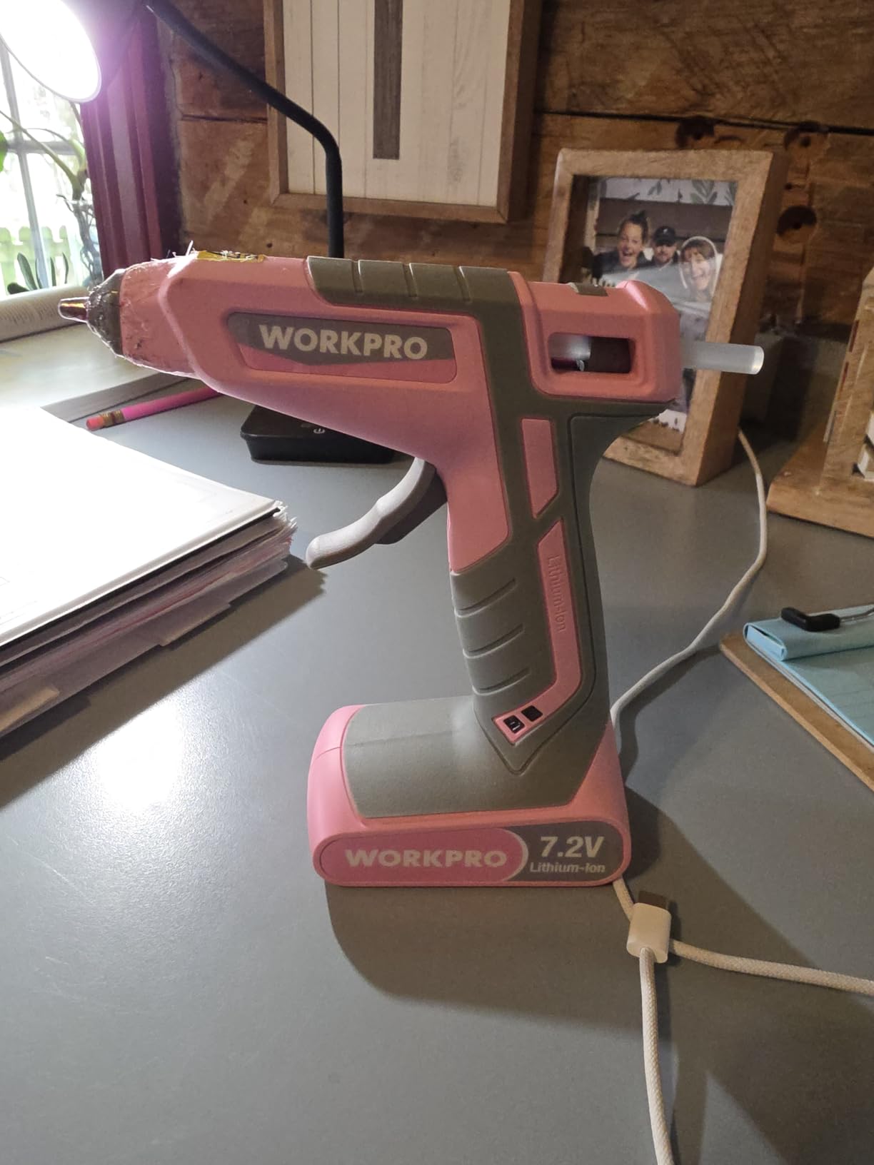 WORKPRO Cordless Hot Glue Gun, 7.2V Glue Gun with 50 Pcs Premium Mini Glue Sticks and Storage Bag, 2600mAh Type-C Rechargeable, Dual-Temp Hot Glue Gun Kit for DIY, Crafting and Arts customer photo 2