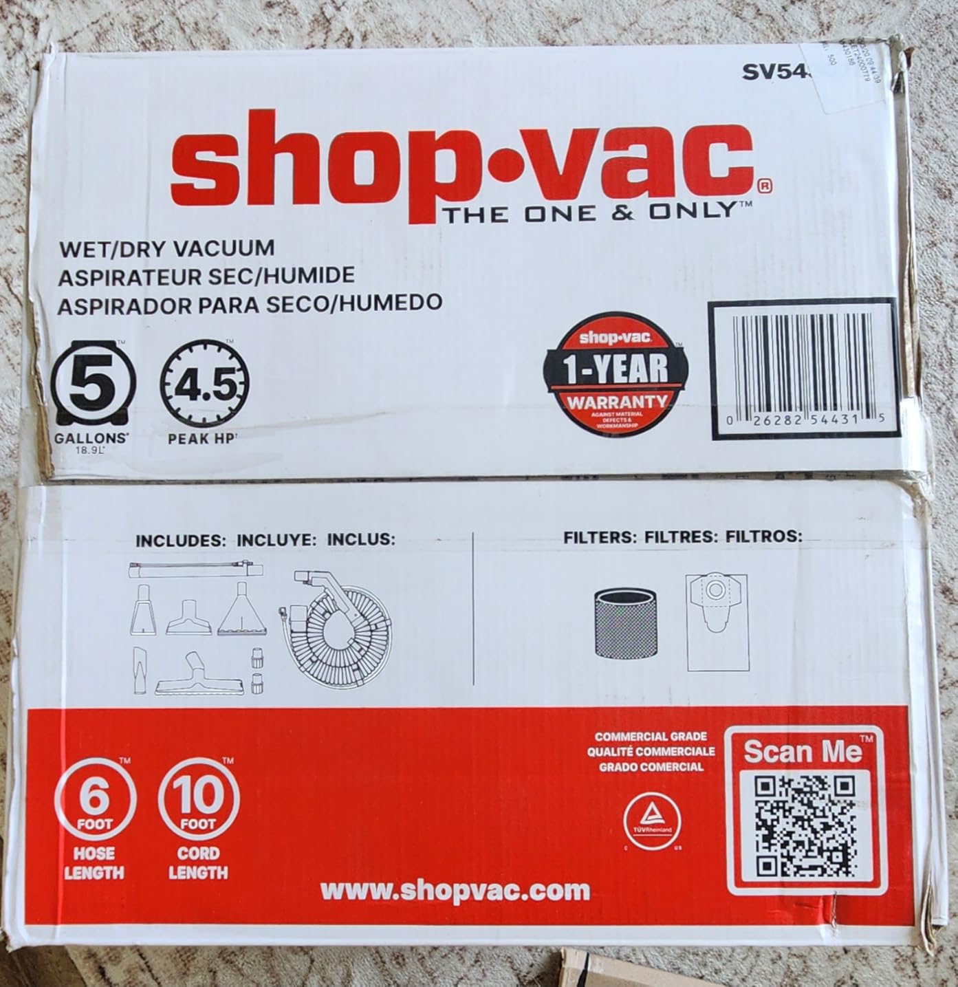 Shop-Vac 5-Gallon 4.5 Peak HP 3-in-1 Wet/Dry/Upholstery Shampoo Vacuum Cleaner customer photo 2