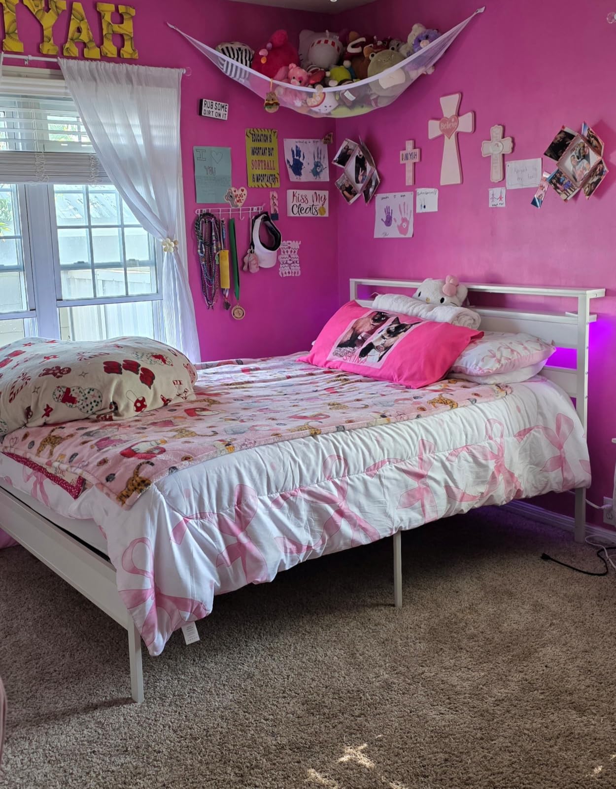 Furnulem Twin Bed Frames with Charging Station and LED Lights, Twin Size Platform Bed with Metal Slats, Wood Headboard with 2-Tier Storage Shelves, No Box Spring Needed, Black Oak customer photo 2