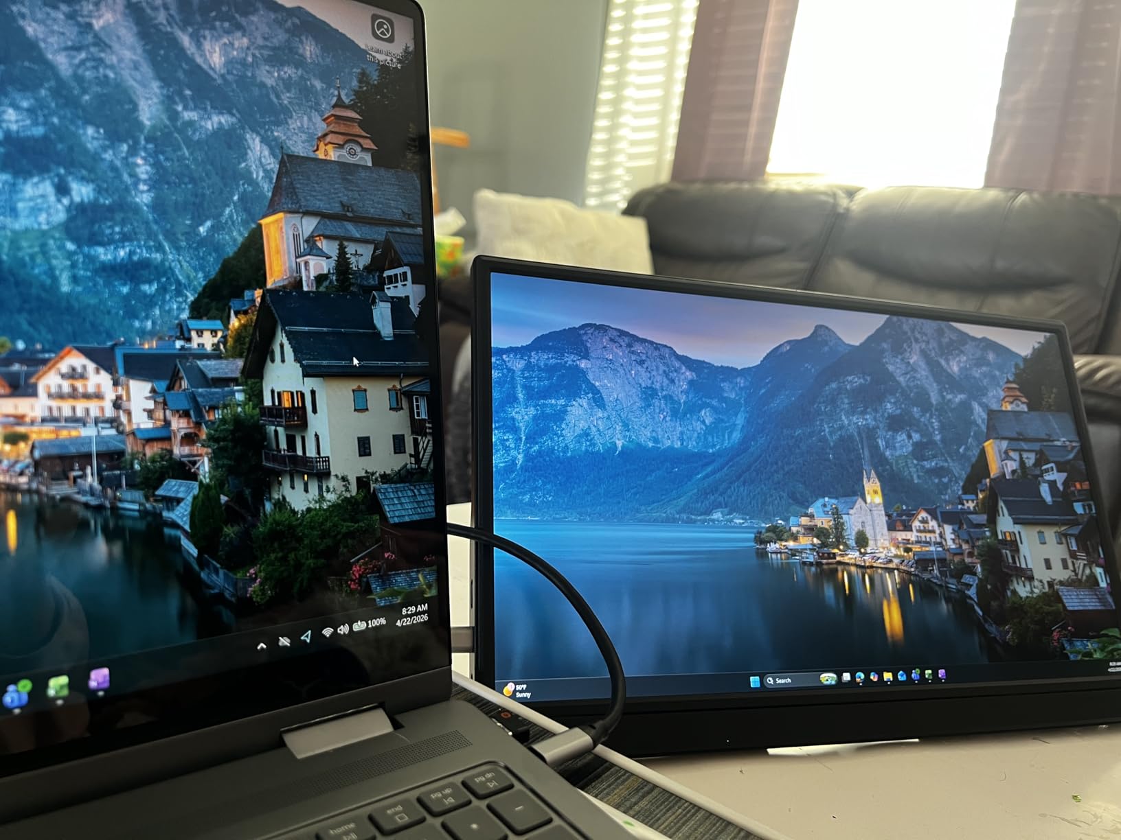 Yxk Portable Monitor 15.6 Inch 1080P 60Hz IPS HDR Ultra-Slim Travel Monitor with Dual Speakers USB-C HDMI Second Screen for Laptop PC Mac Phone Xbox PS4/5 Switch, VESA Kickstand, Zero Frame Gaming customer photo 2