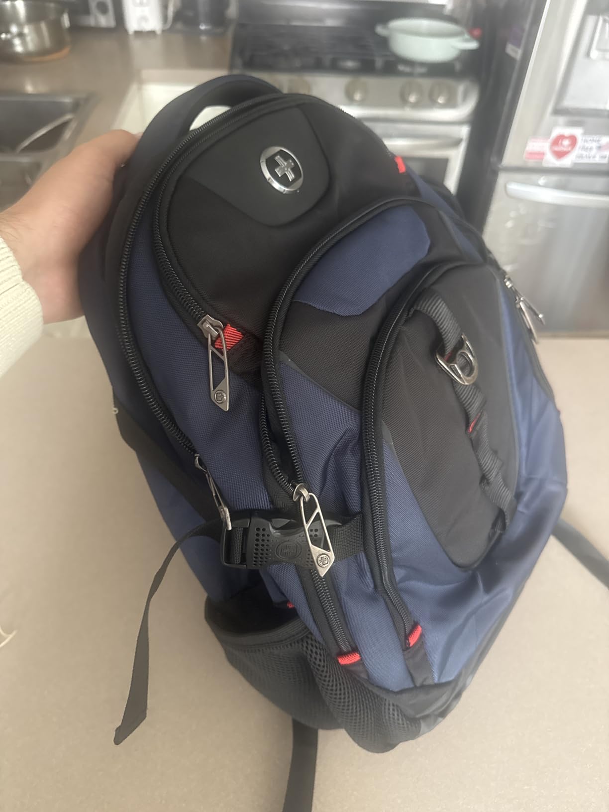 Swissdigital Design Laptop Backpack with USB Charging Port, Travel Backpack Fits 15.6 inches Computer, 31L College School Backpack for Men, Olive/Black customer photo 1