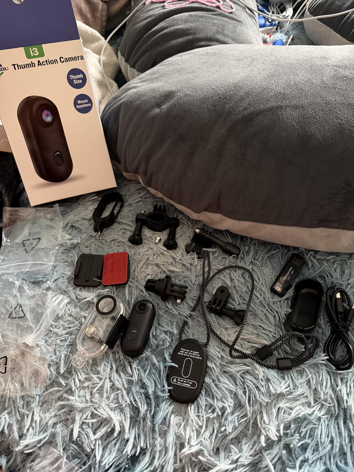 i3 4K Thumb Action Camera, Tiny Size, Mount Anywhere, Small Body Camera with Spring Clip, Portable Vlogging, Hands-Free POV Recording, Helmet Cam for Cycling, Motorcycle (64G-Card, Black) customer photo 1
