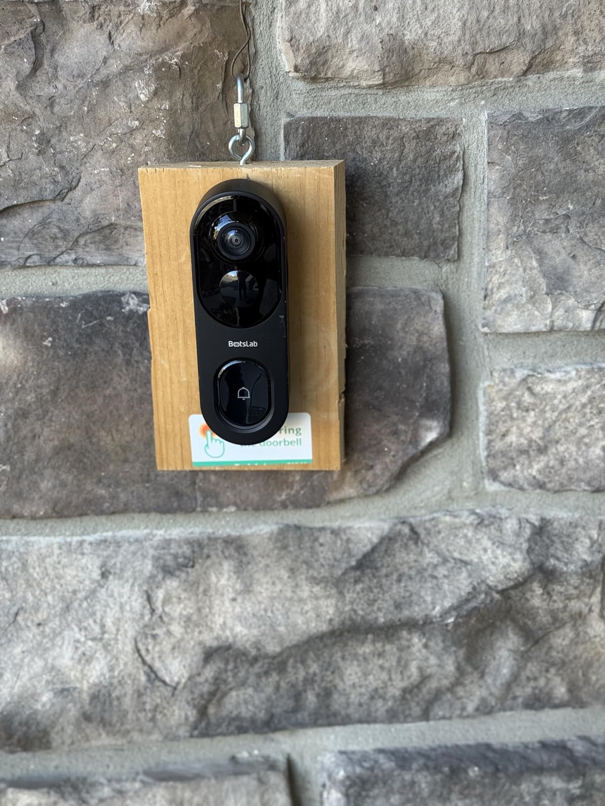 BOTSLAB Doorbell Camera Wireless, 5MP Video Doorbell, 180° Panoramic View, No Monthly Fee, 2.4 GHz WiFi, AI Motion Detection, VR Mode customer photo 2