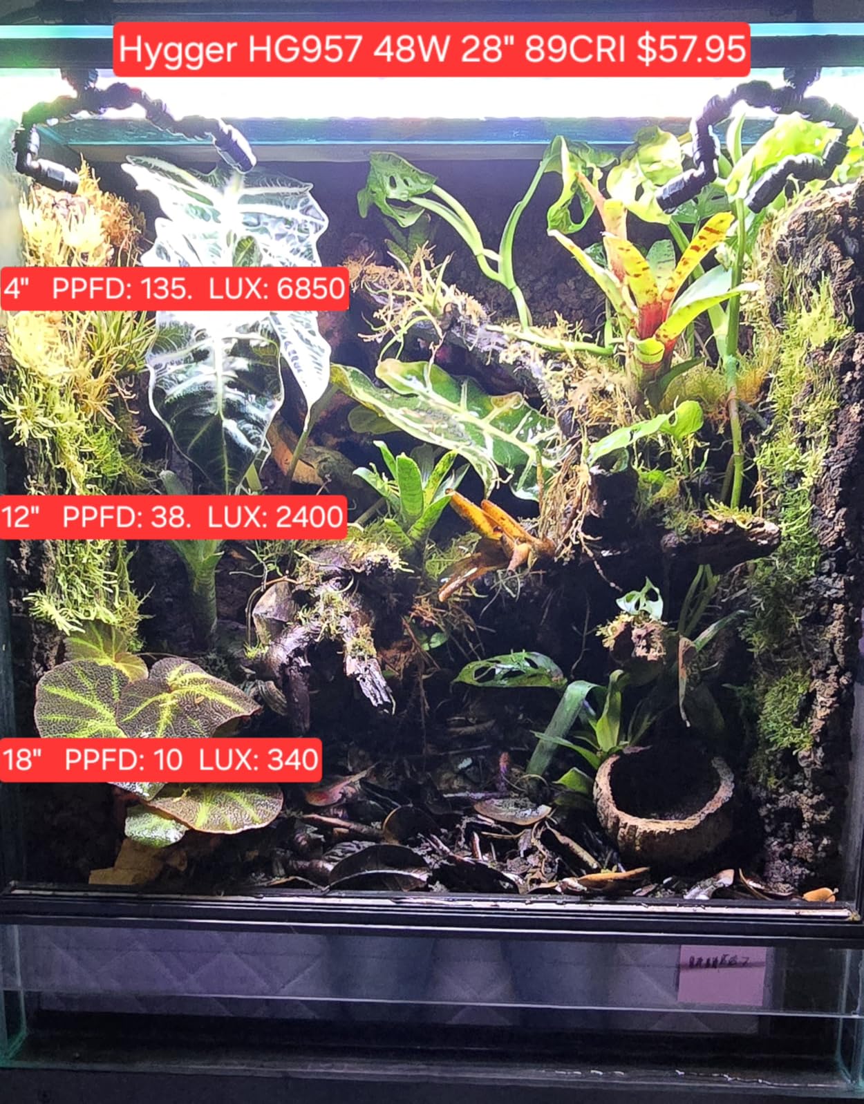FZONE Aquarium Light for Plants, 72W LED Fish Tank Light for 47-55