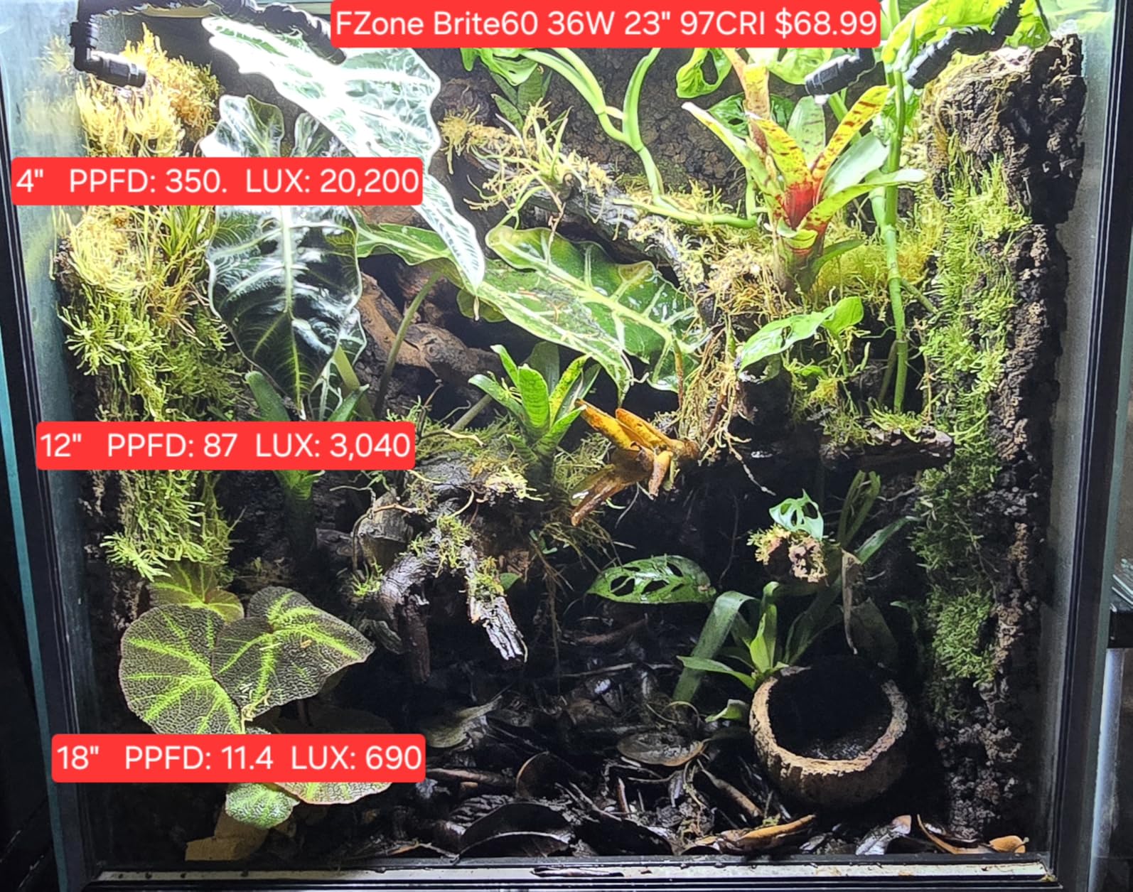 FZONE Aquarium Light for Plants, 72W LED Fish Tank Light for 47-55