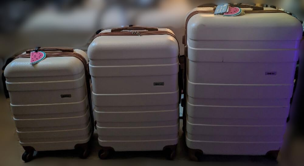 Luggage 3 Pcs ABS Hardside Luggage Sets Spinner Wheels Suitcases customer photo 2