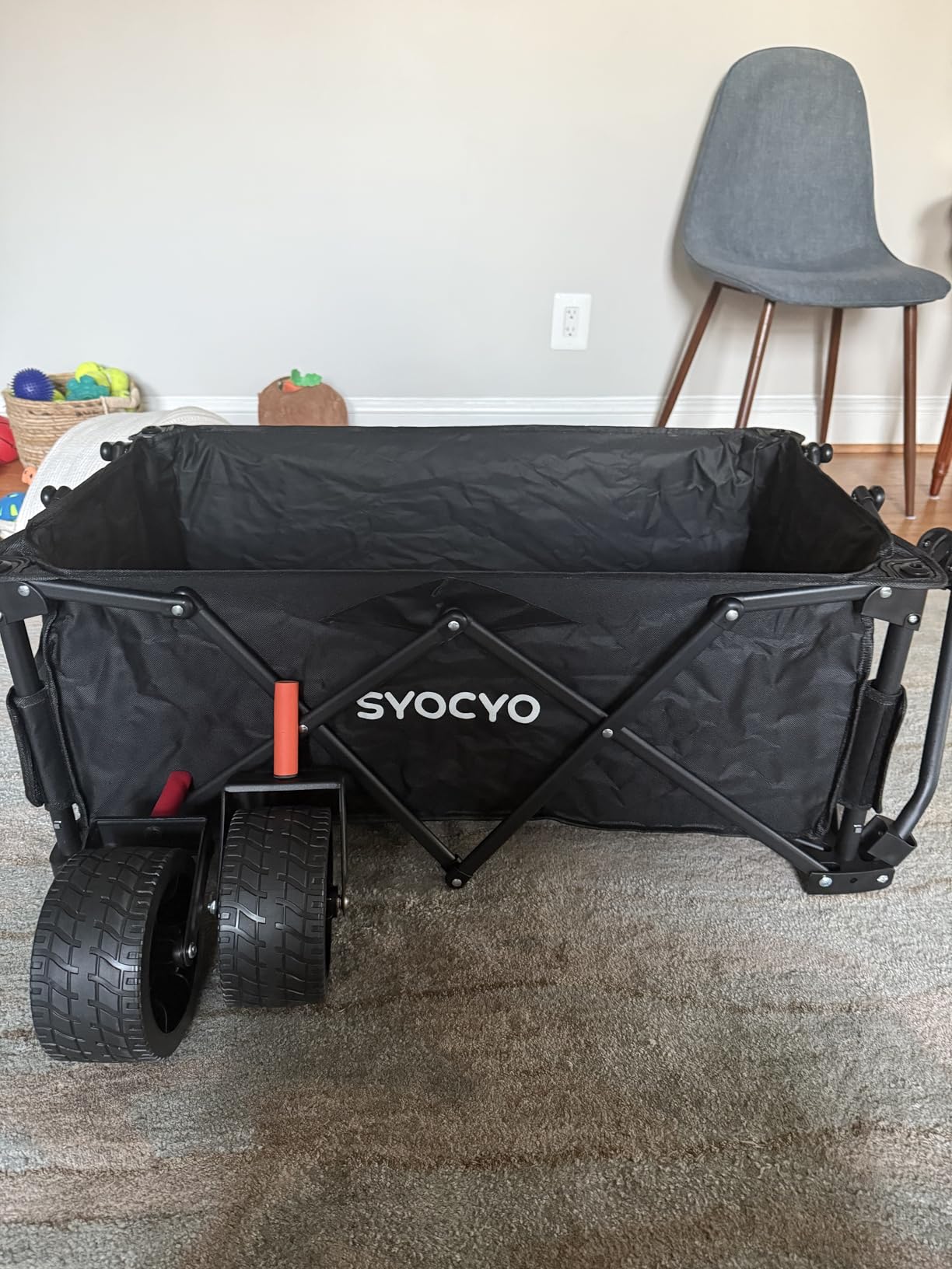 Beach Wagon 420LBS Heavy Duty Wagons Carts Foldable, Collapsible Wagon with Big Wheels for Sand & Cup Holders for Camping Garden Sports Grocery customer photo 1