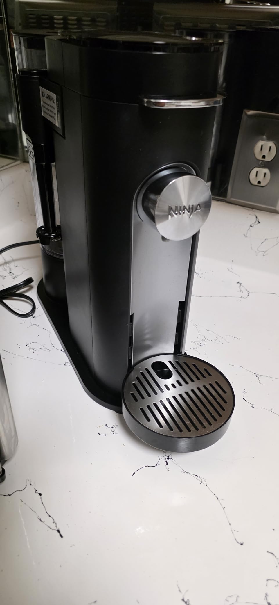 Ninja Pod and Grounds Specialty Single Serve Coffee Maker, K-Cup Pod Compatible, Compact Design, Built-in Milk Frother, 56 Ounces Reservoir, 6 Ounces Cup to 24 Ounces Mug Sizes, Stone, PB051ST customer photo 1