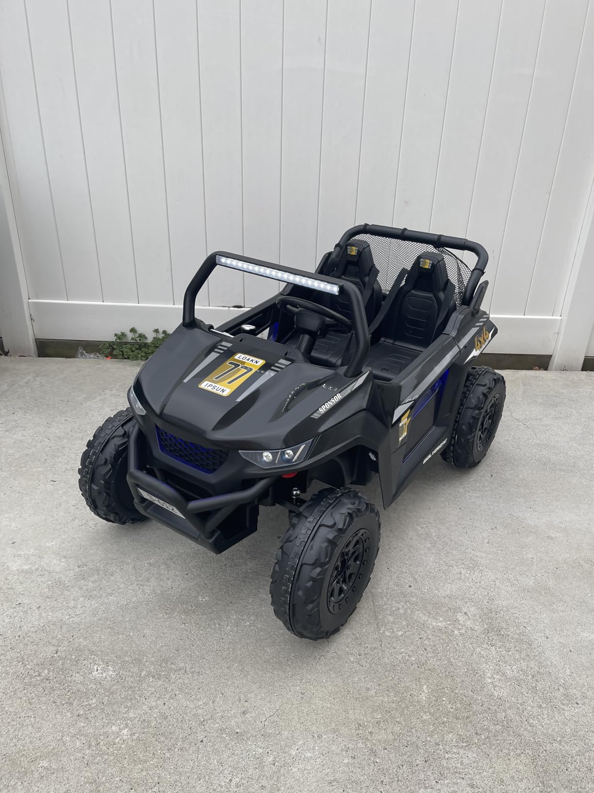 OLAKIDS 2 Seater Ride on Car for Kids, 12V UTV Kids' Electric Vehicles with Remote Control, Spring Suspension, Soft Start, Music Bluetooth FM, Battery Powered for Ages 3-8 (Purple) customer photo 2