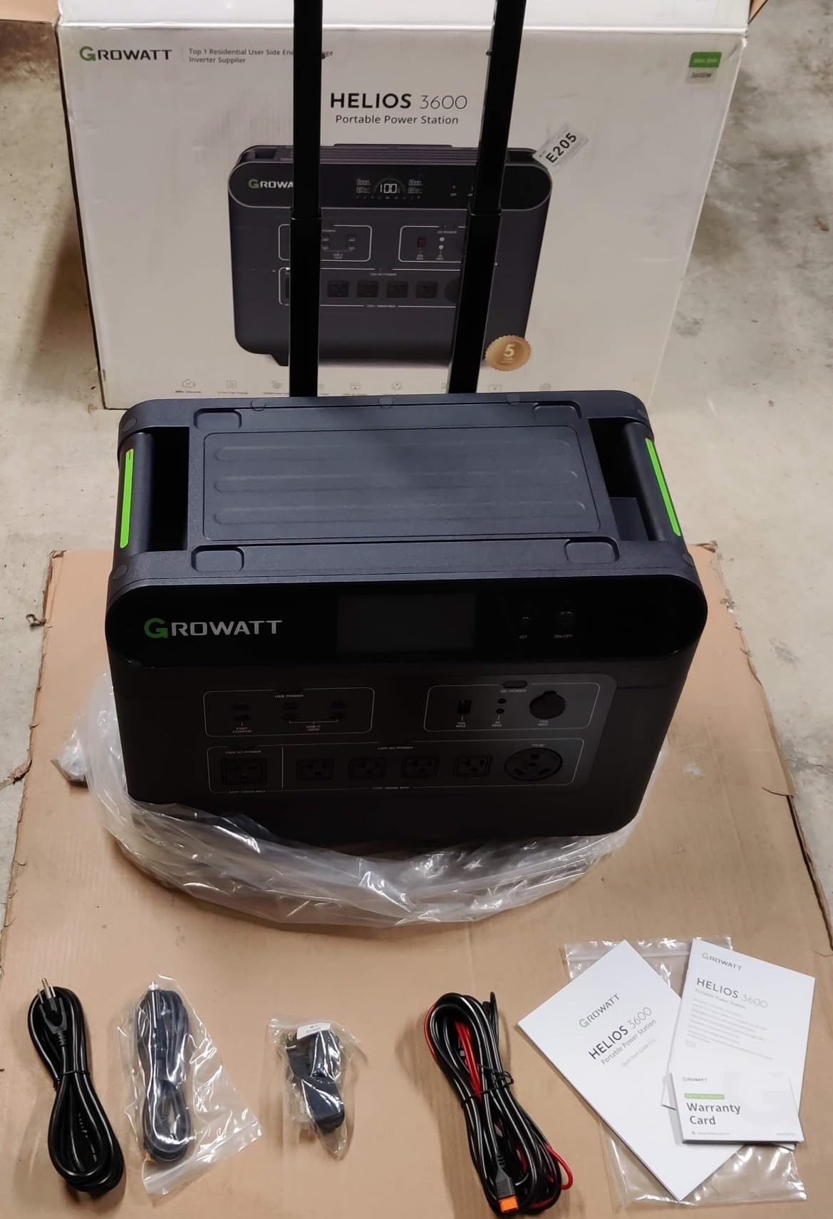 GROWATT Home Battery Backup, 120V/240V 7200W AC Output Solar Generator, 2 HELIOS 3600 Portable Power Station with Double Voltage Hub, LiFePO4, Expandable to 36kWh for Home Backup, RVs, Outdoor Camping customer photo 1