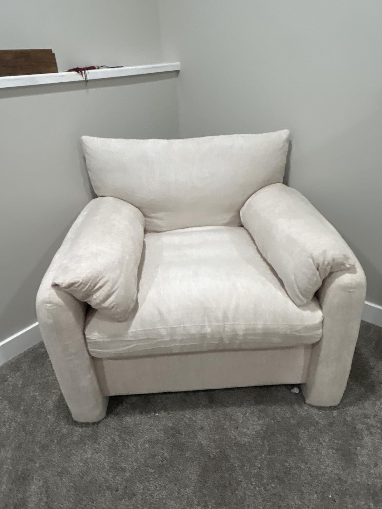 Howjoe Accent Chair for Living Room, Oversized Reading Armchair, Beige | 38.6