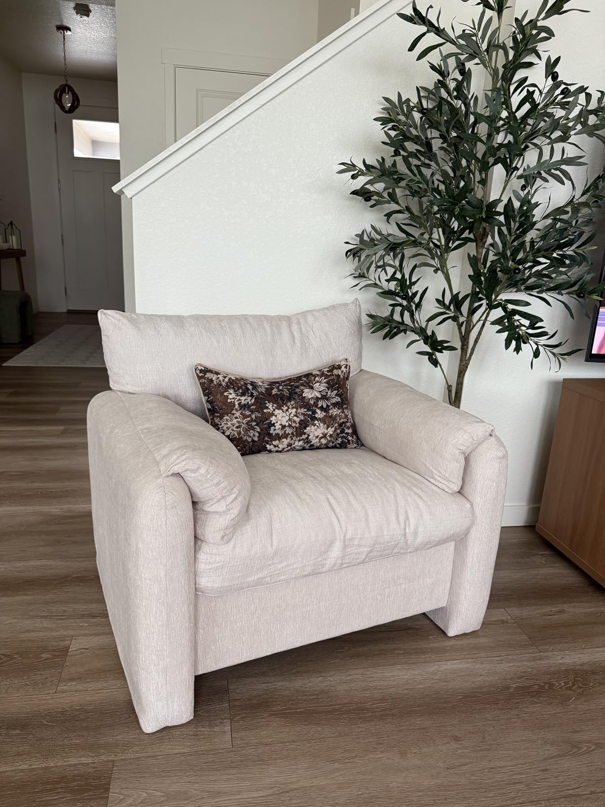 Howjoe Chenille Oversized Armchair, 38.6